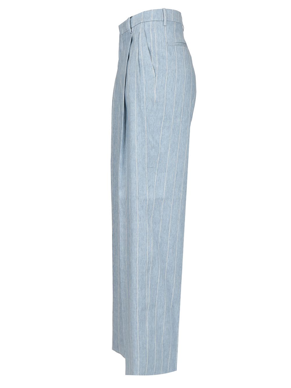 Shop Tagliatore Pinstriped Tailored Trousers In Light Blue