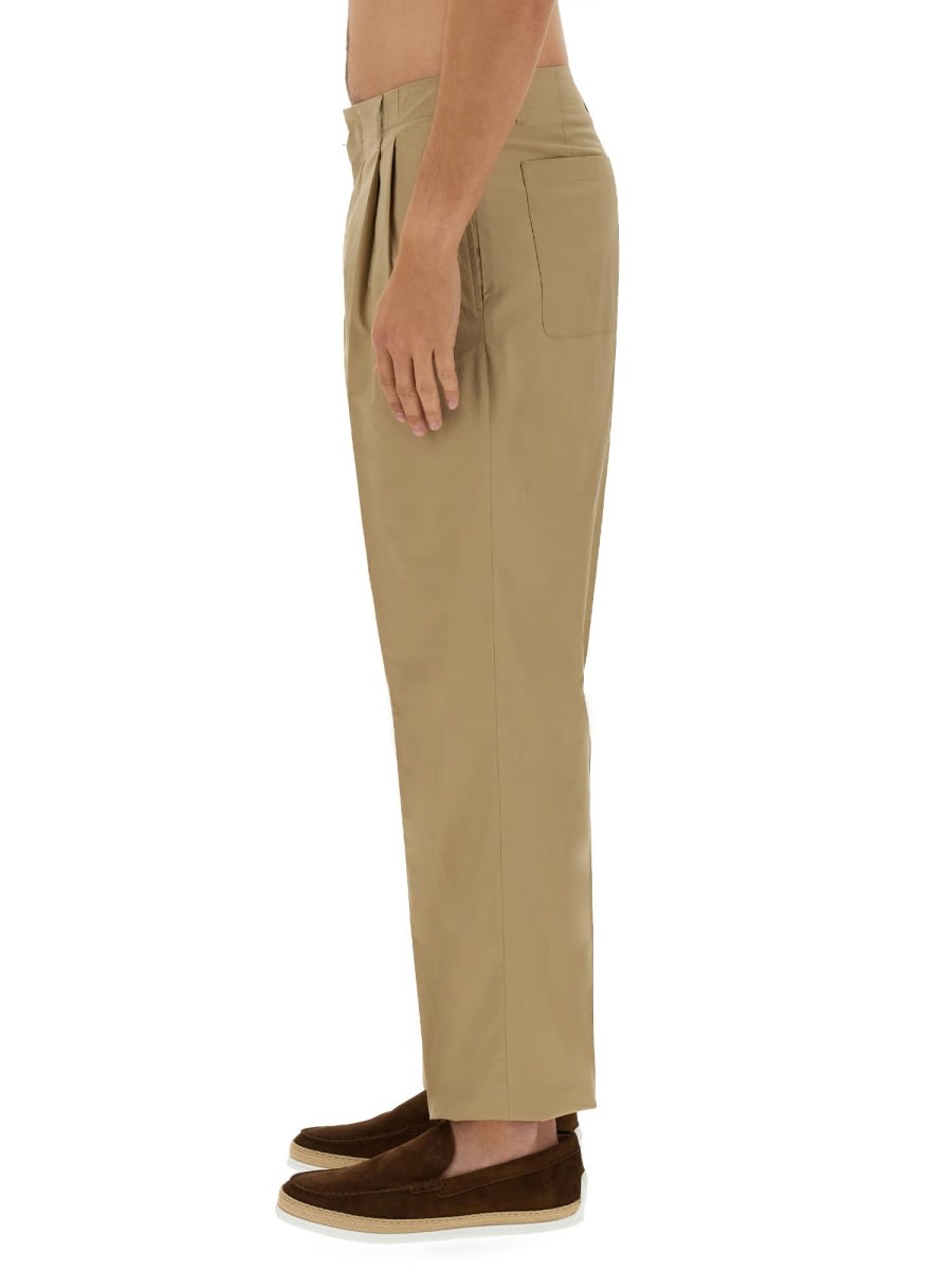 Shop Lardini Regular Fit Pants In Beige