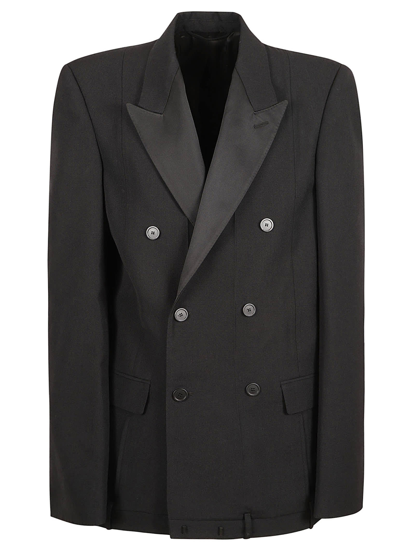 Shop Balenciaga Double-breasted Fitted Blazer In Black