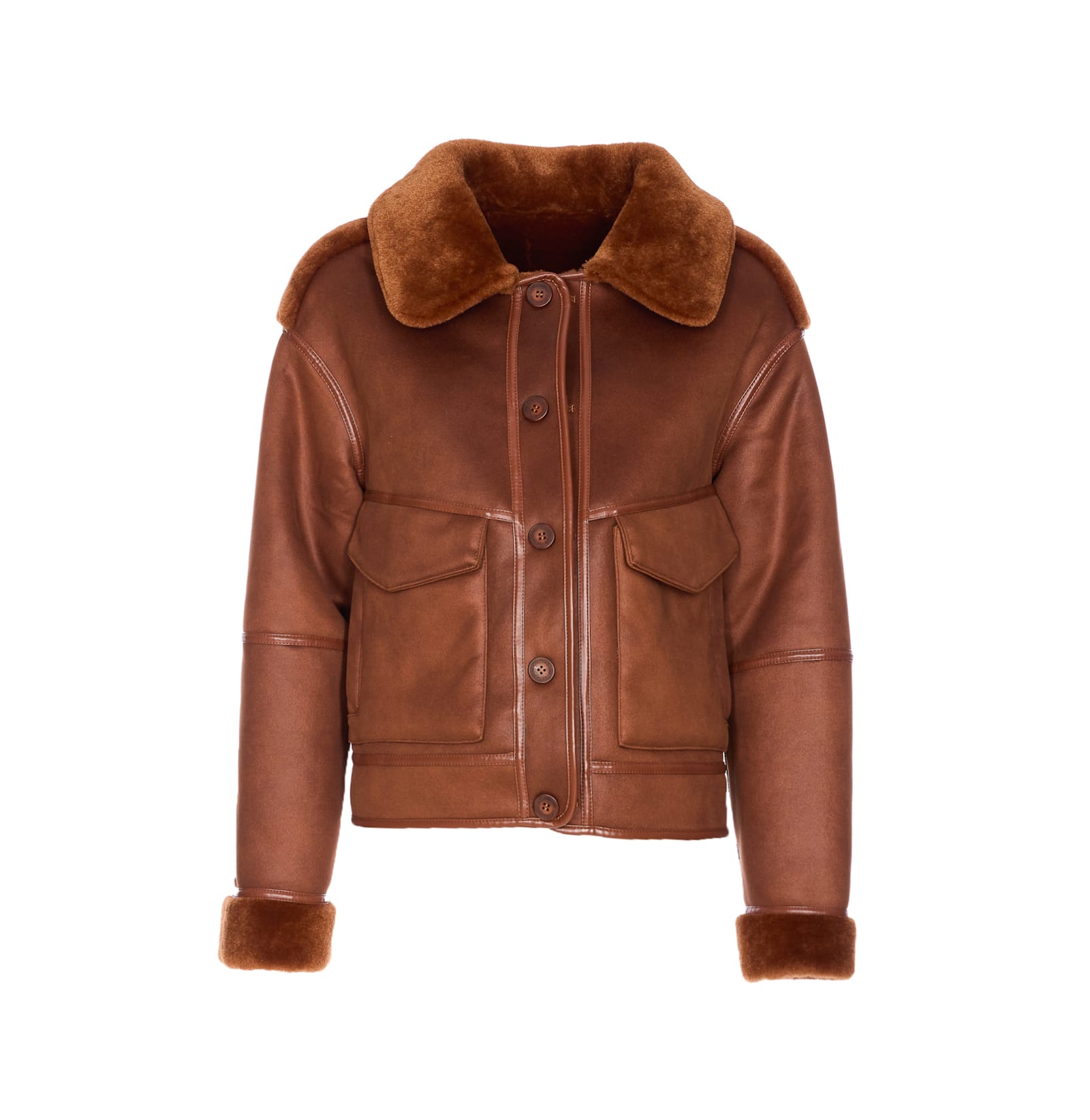 Urbancode Reversible Faux Fur Jacket In Brown
