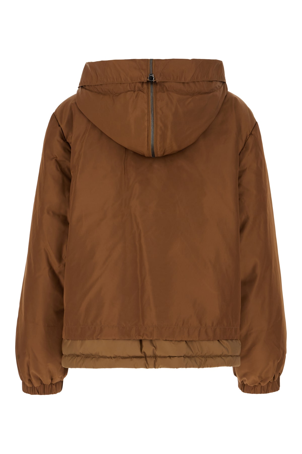 Weekend Max Mara Brown Nylon Down Jacket In Cuoio