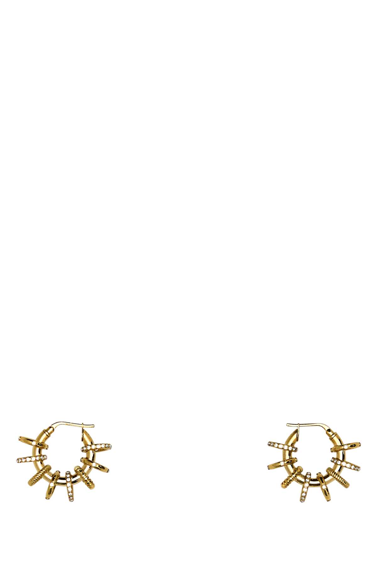 Gold Metal Multiring Earrings