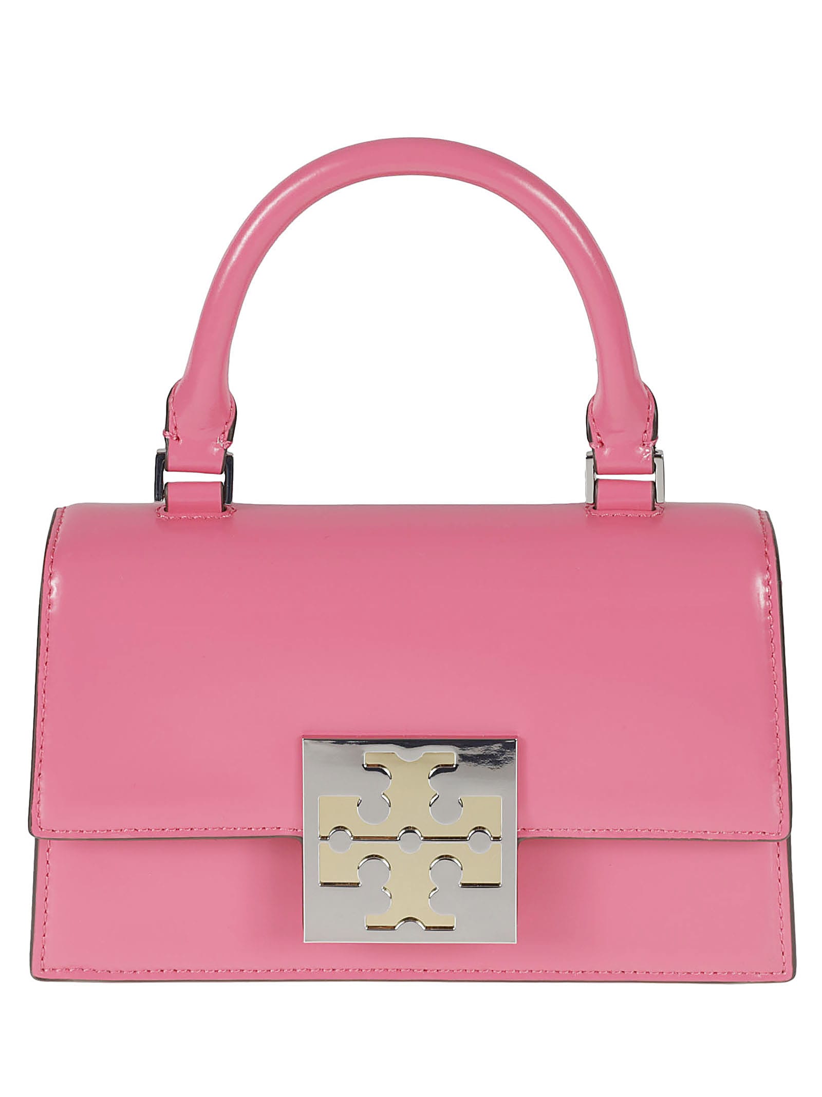 Shop Tory Burch Trend Spazzolato Mini Top-handle Hand Bag In Watermelon Pink