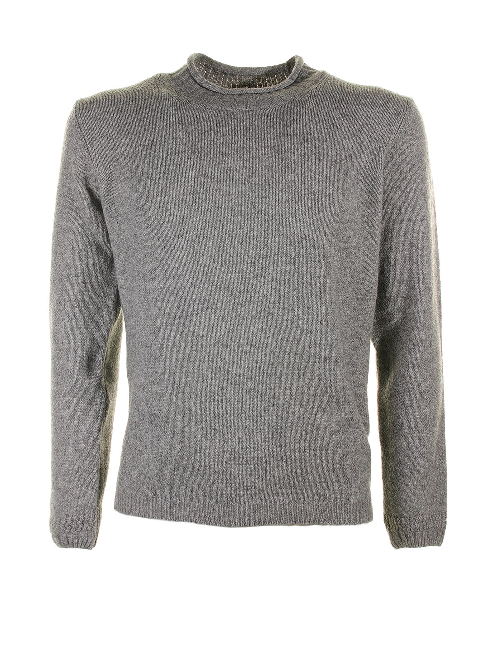 Shop Seventy Gray Sweater With Collar In Ardesia
