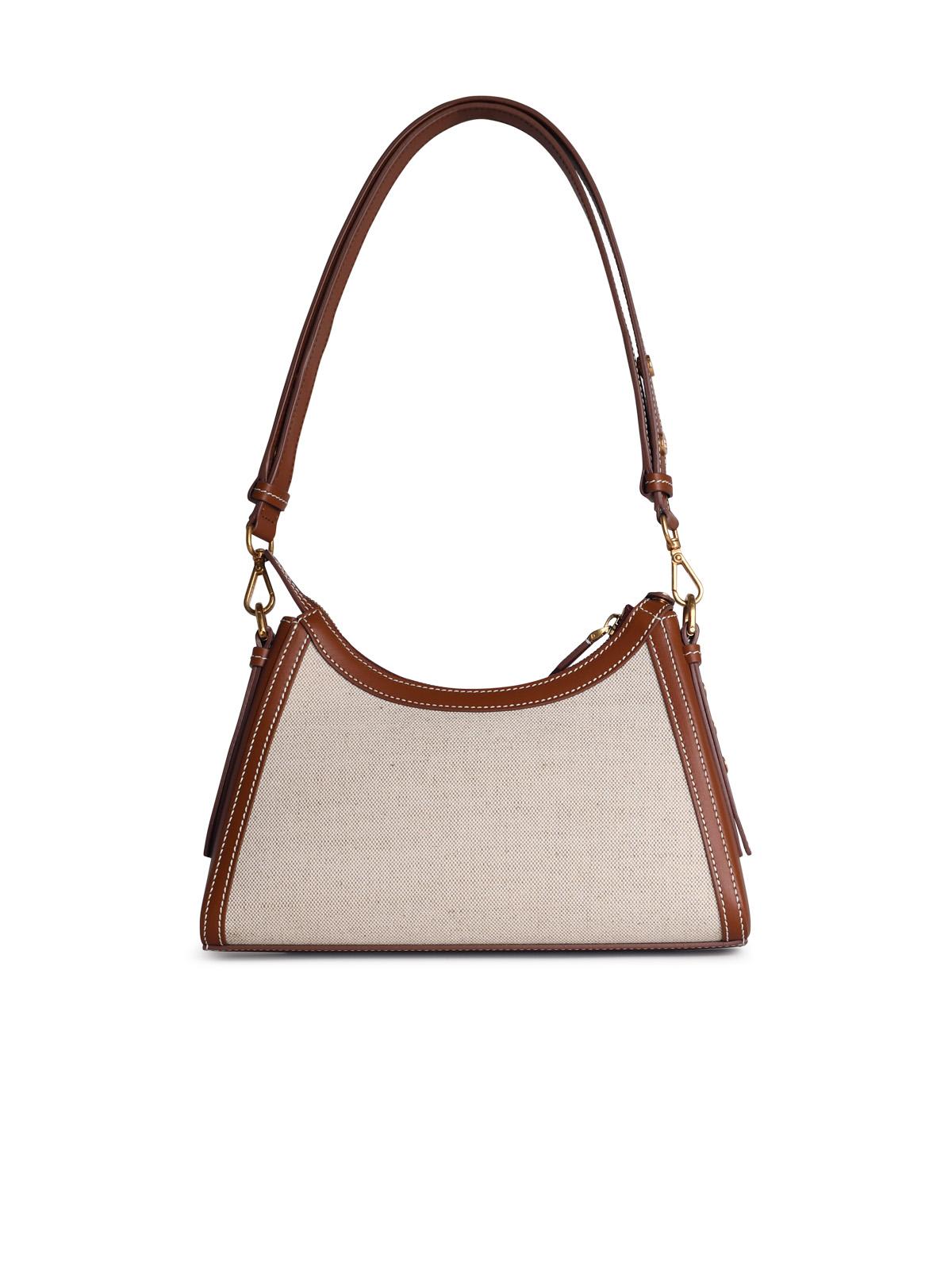 BALMAIN HOBO B-BUZZ CREAM COTTON BLEND BAG 