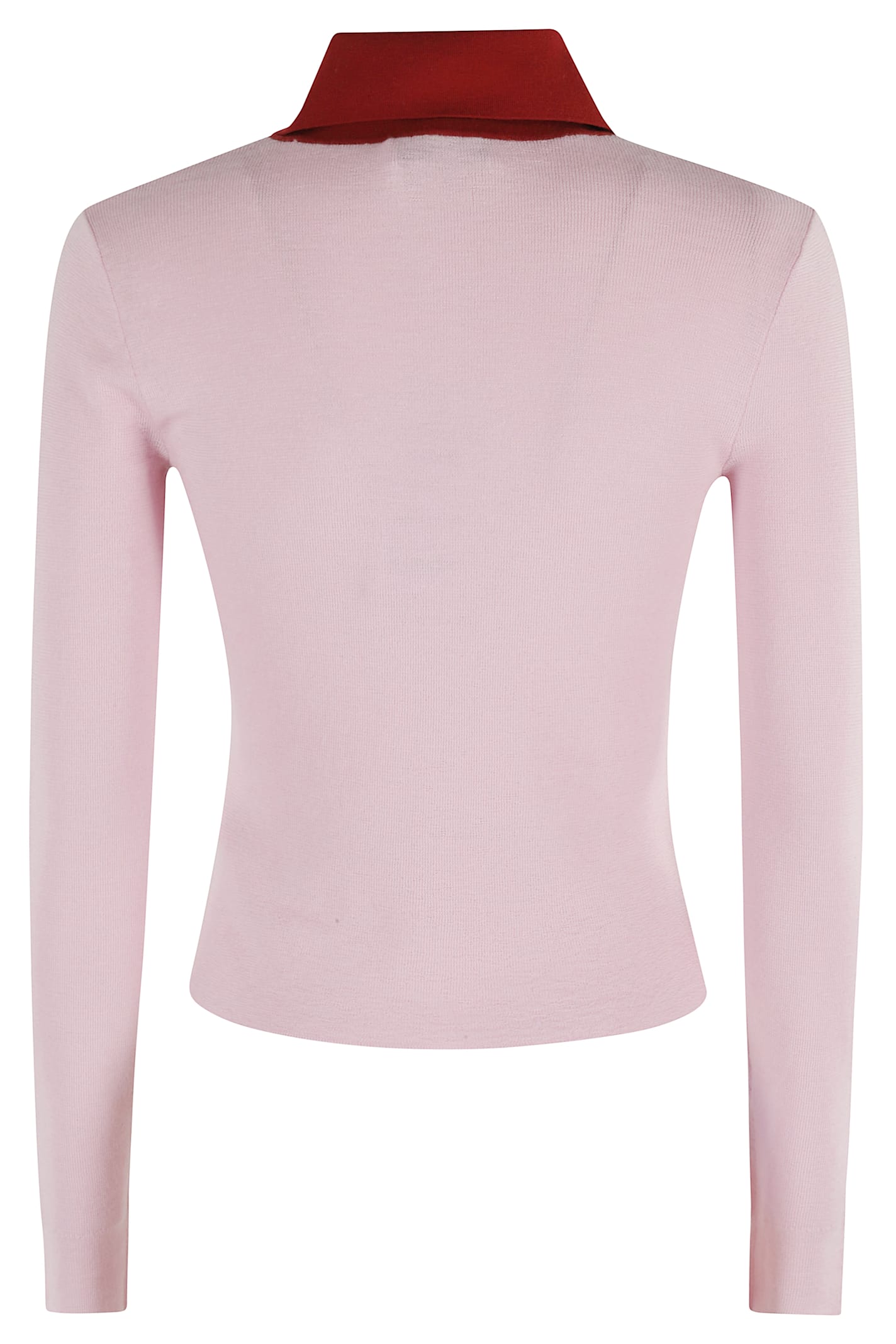 Self-portrait Wool Cardigan With Contrasting Collar In Pink