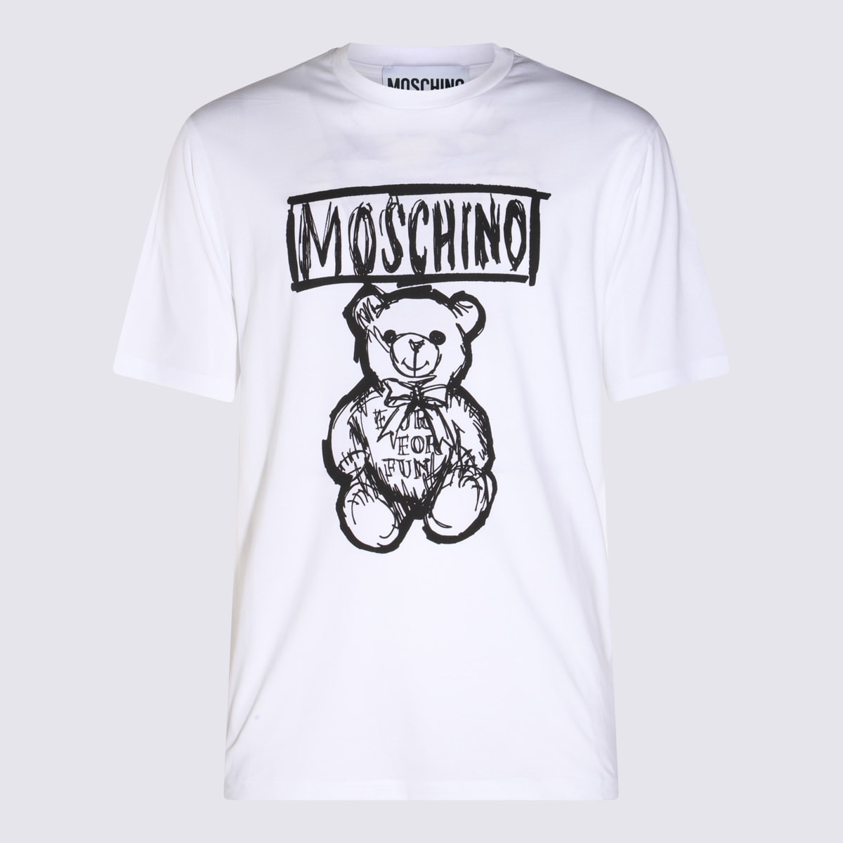 Shop Moschino White Cotton T-shirt