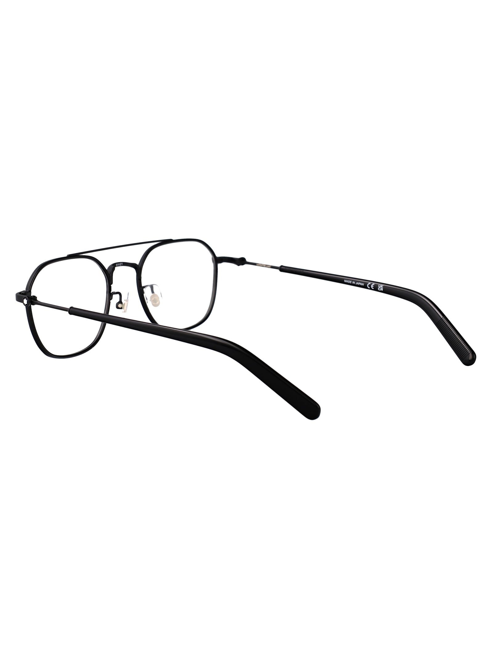 Montblanc Black-black-transparent Acetate Glasses In Black