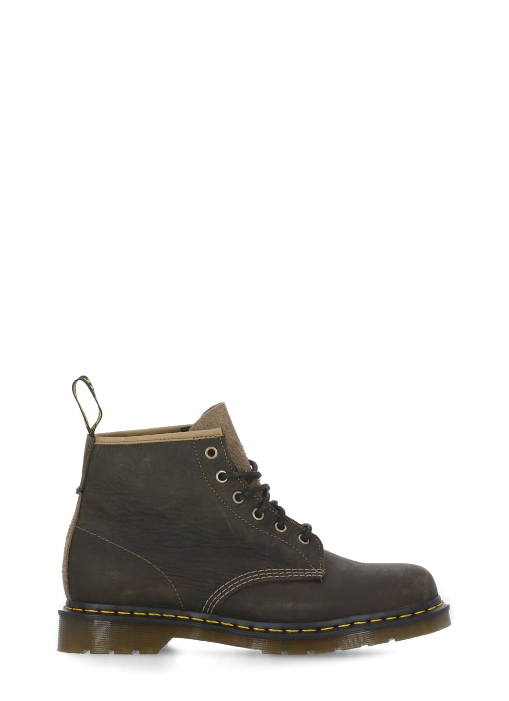 Dr. Martens' Leather Lace-up Boots In Green