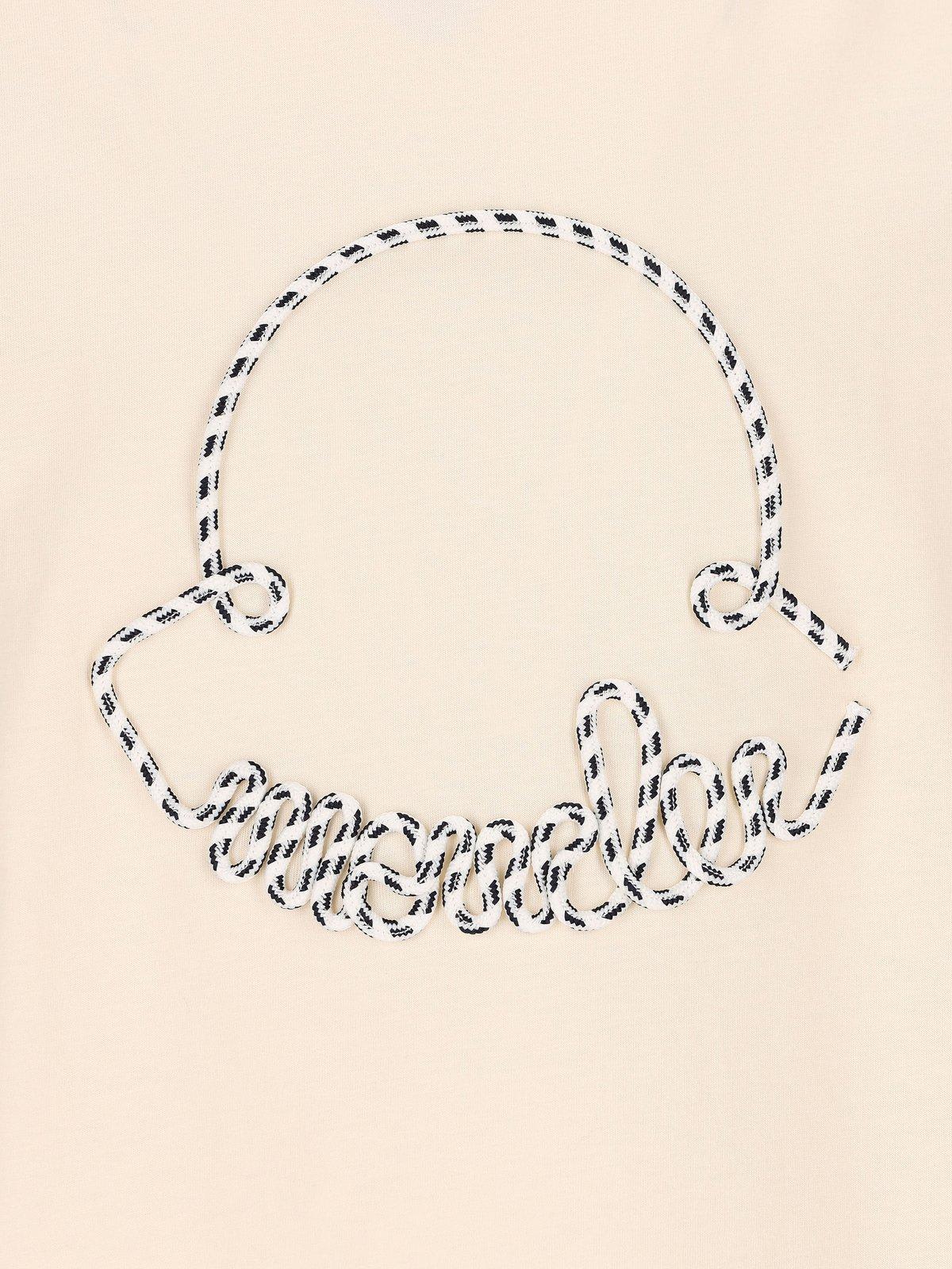 Shop Moncler Rope Logo T-shirt In Beige