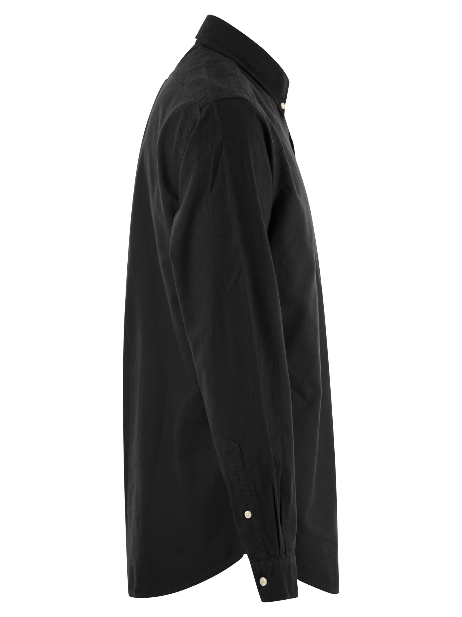 Polo Ralph Lauren Black Shirt With Pony Embroidery In Black
