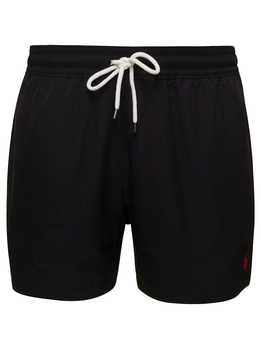 Black Swim Trunks With Embroidered Logo And Logo Patch In Nylon Man