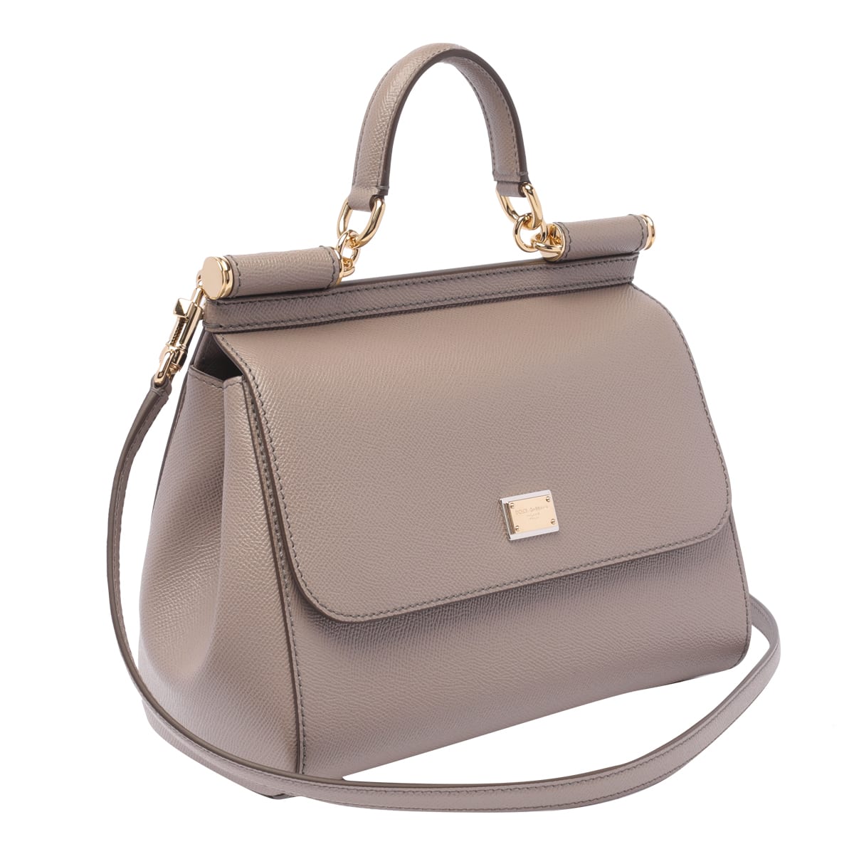 Shop Dolce & Gabbana Big Sicily Handbag In Grey