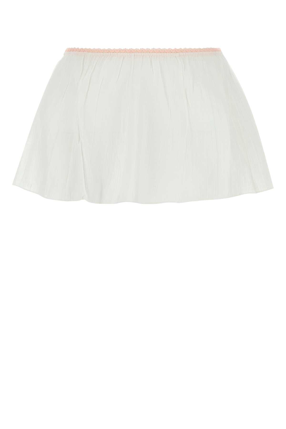 White Cotton Playa Mini Skirt