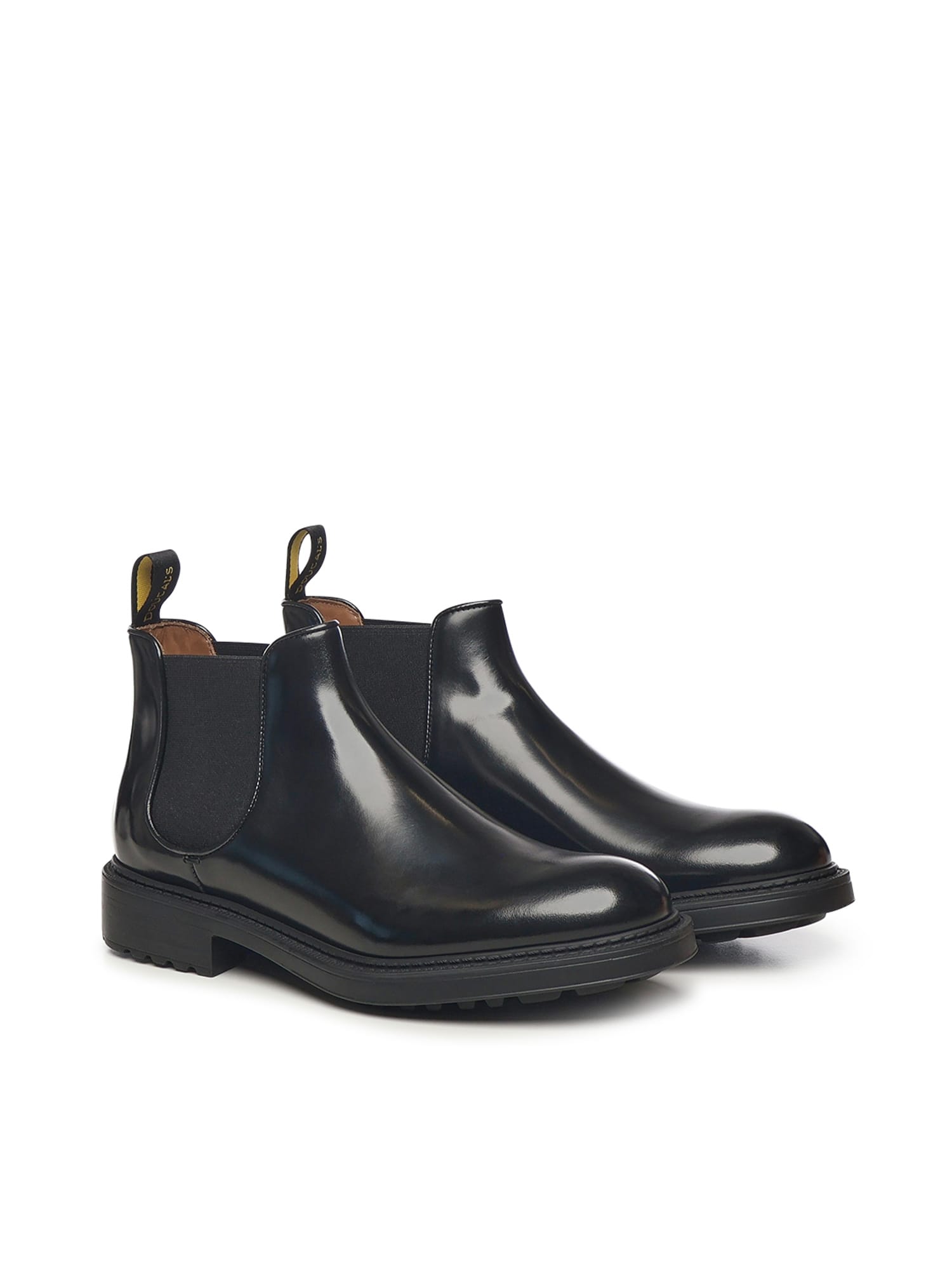 Doucal's Elastic-band Leather Boots In Black