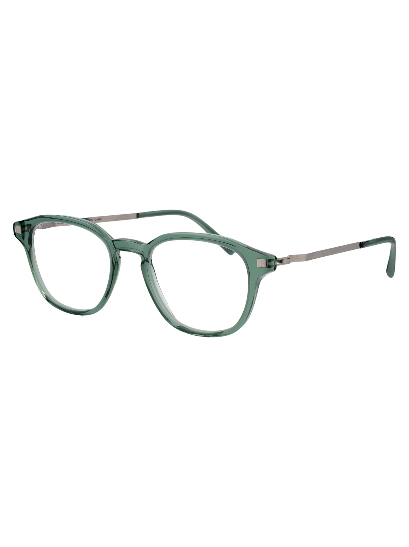 Shop Mykita Yura Glasses In 809 C191-cypress Green/shiny Silve Clear