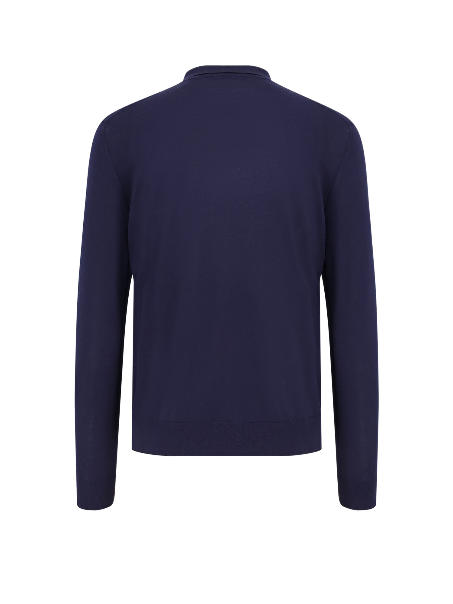 Kiton Wool Knit Polo Shirt With Classic Collar And Half-zip Closure In Blue