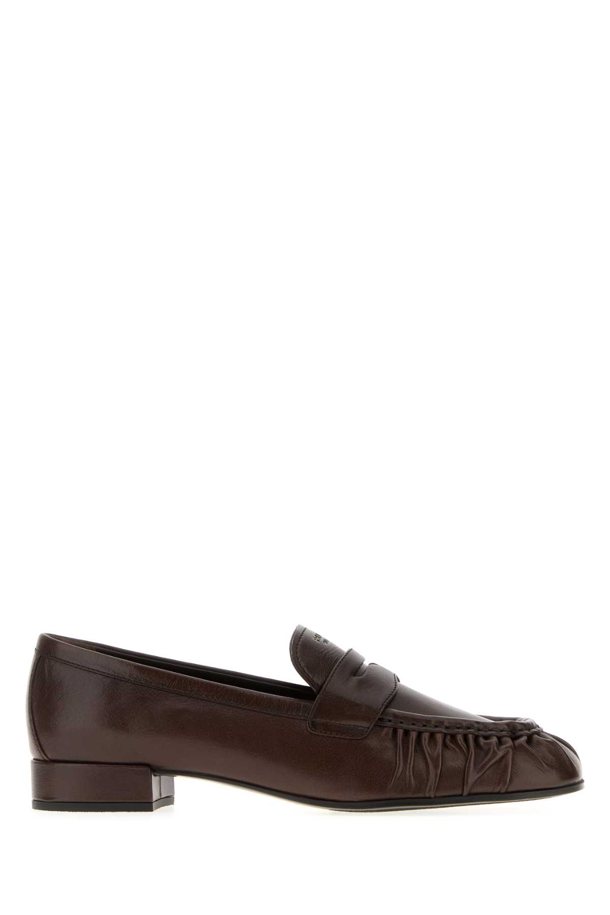 Prada Dark Brown Leather Loafers