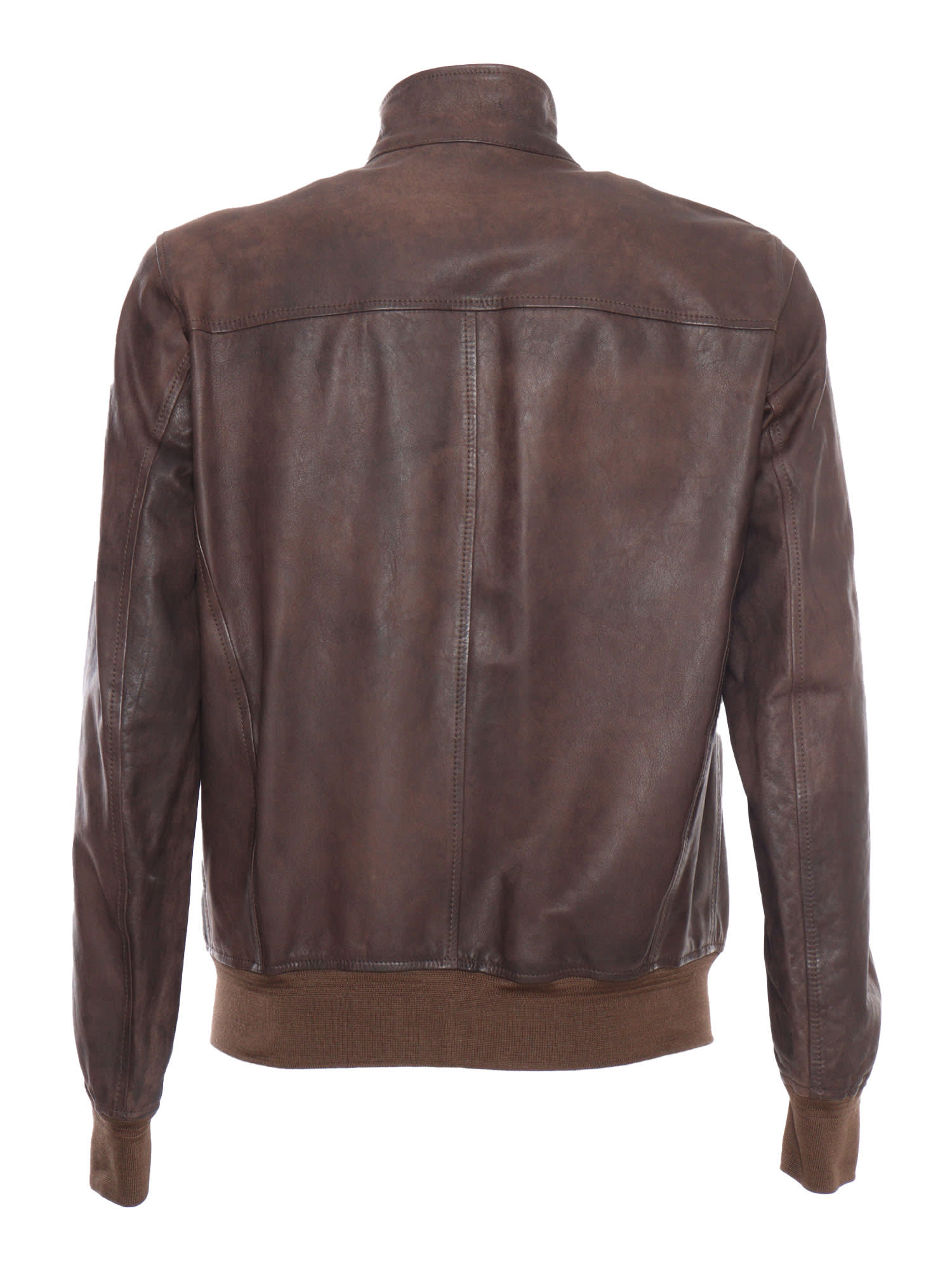 Shop Stewart Leather Jacket Jeff In Brown