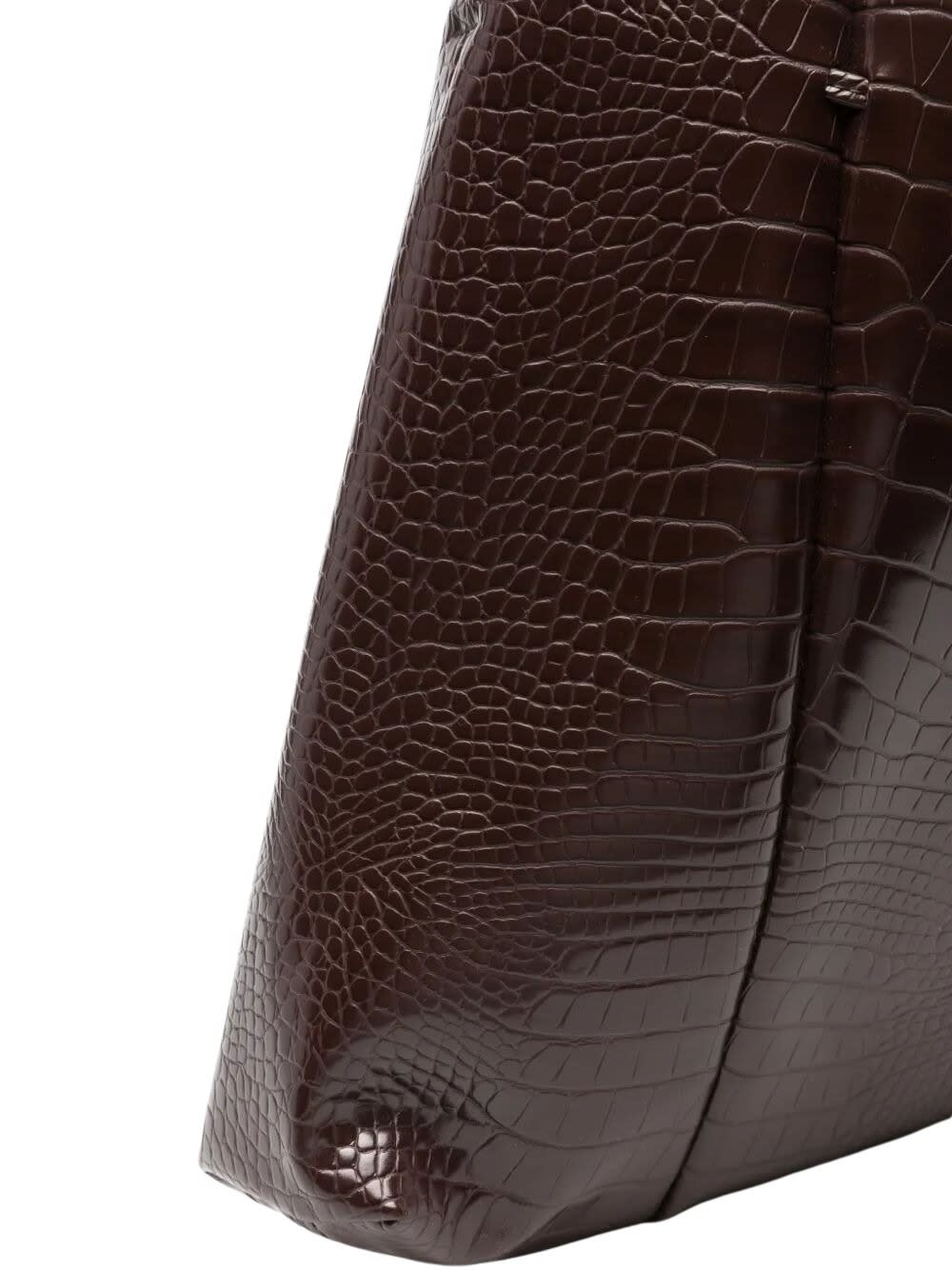 Themoirè Crocodile-embossed Shoulder Bag In Brown