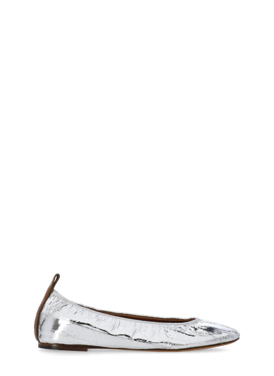 Shop Lanvin Leather Ballet Shoes In Silver