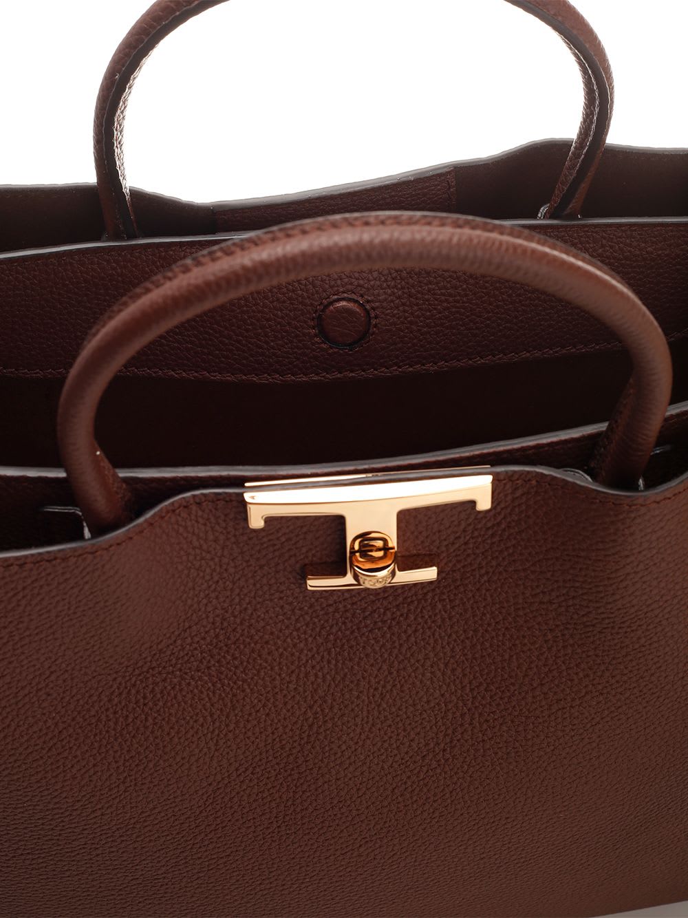 Shop Tod's Mahogany Leather Shopping Bag In Brown