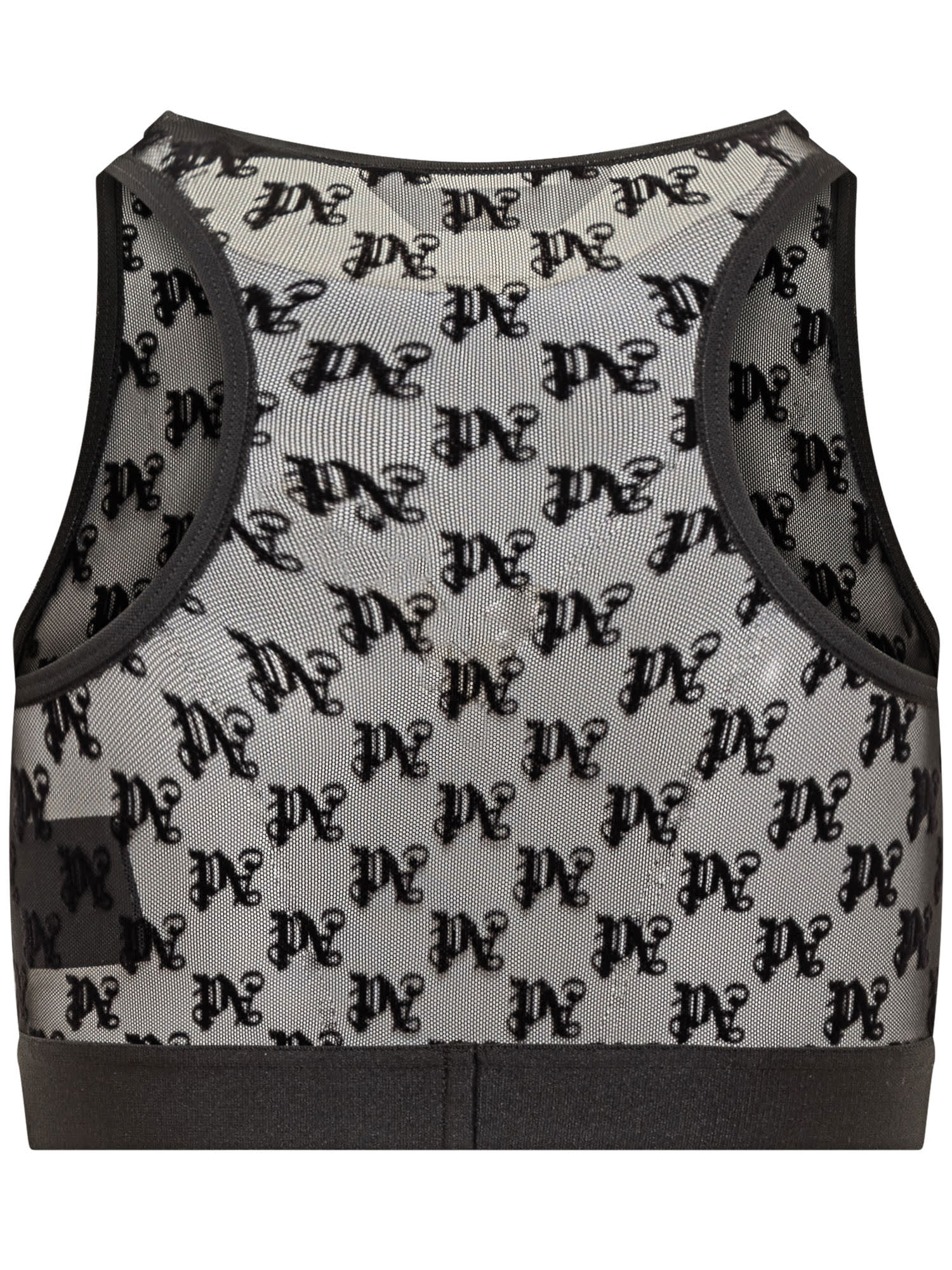 Shop Palm Angels Top With Pa Monogram In Black