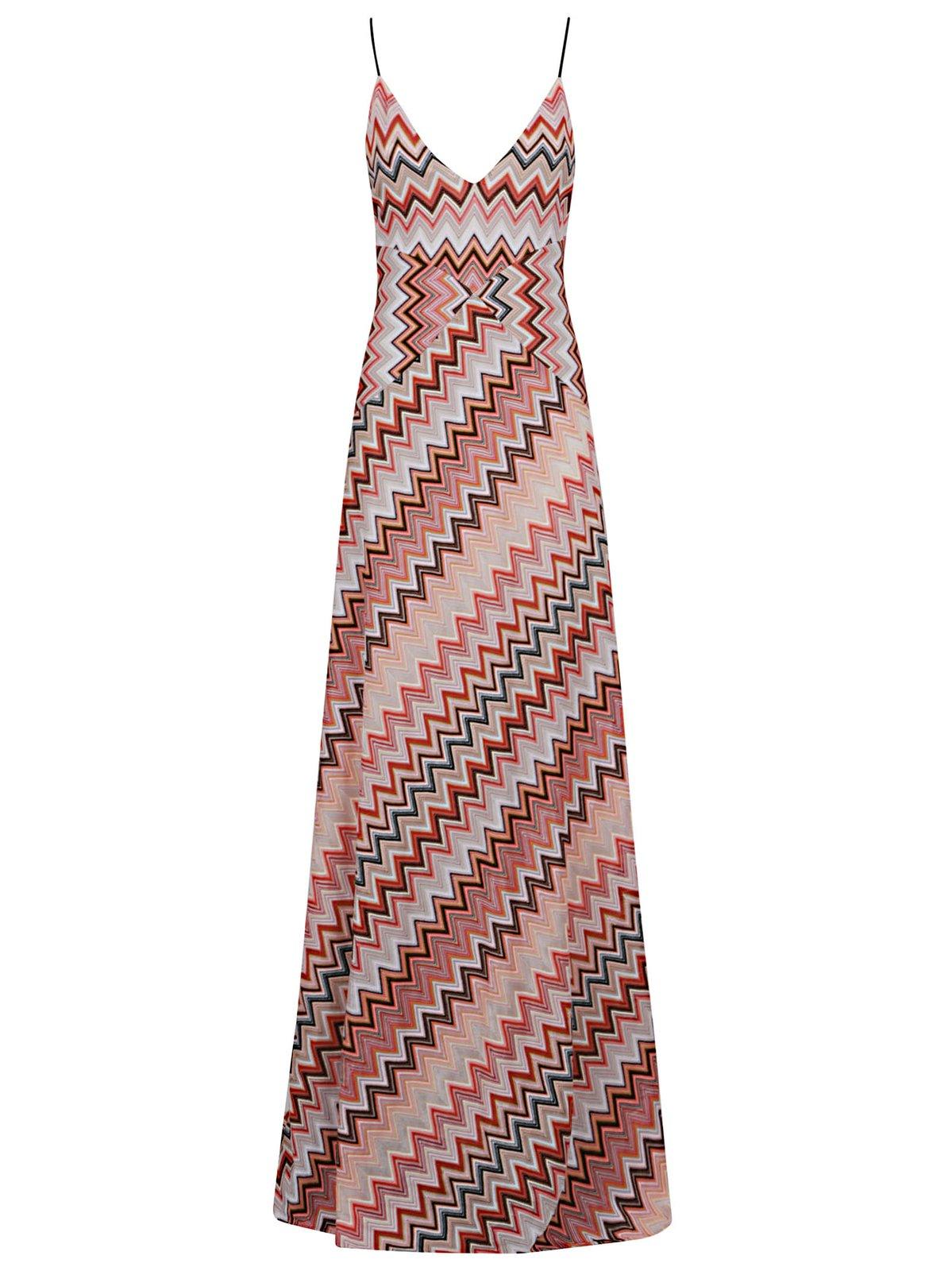 Zig Zag Pattern Long Patchwork Dress