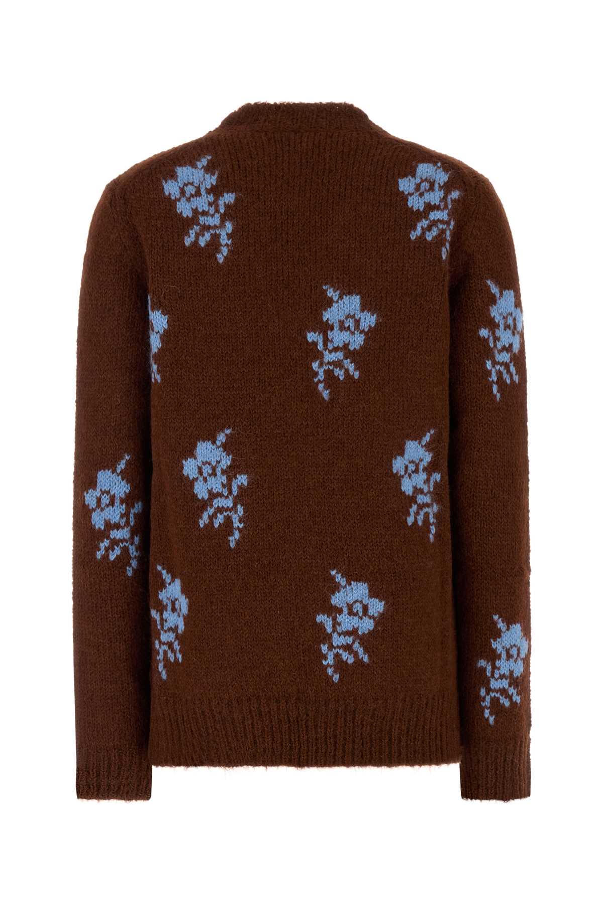 Jil Sander Embroidered Alpaca Blend Sweater In Brown