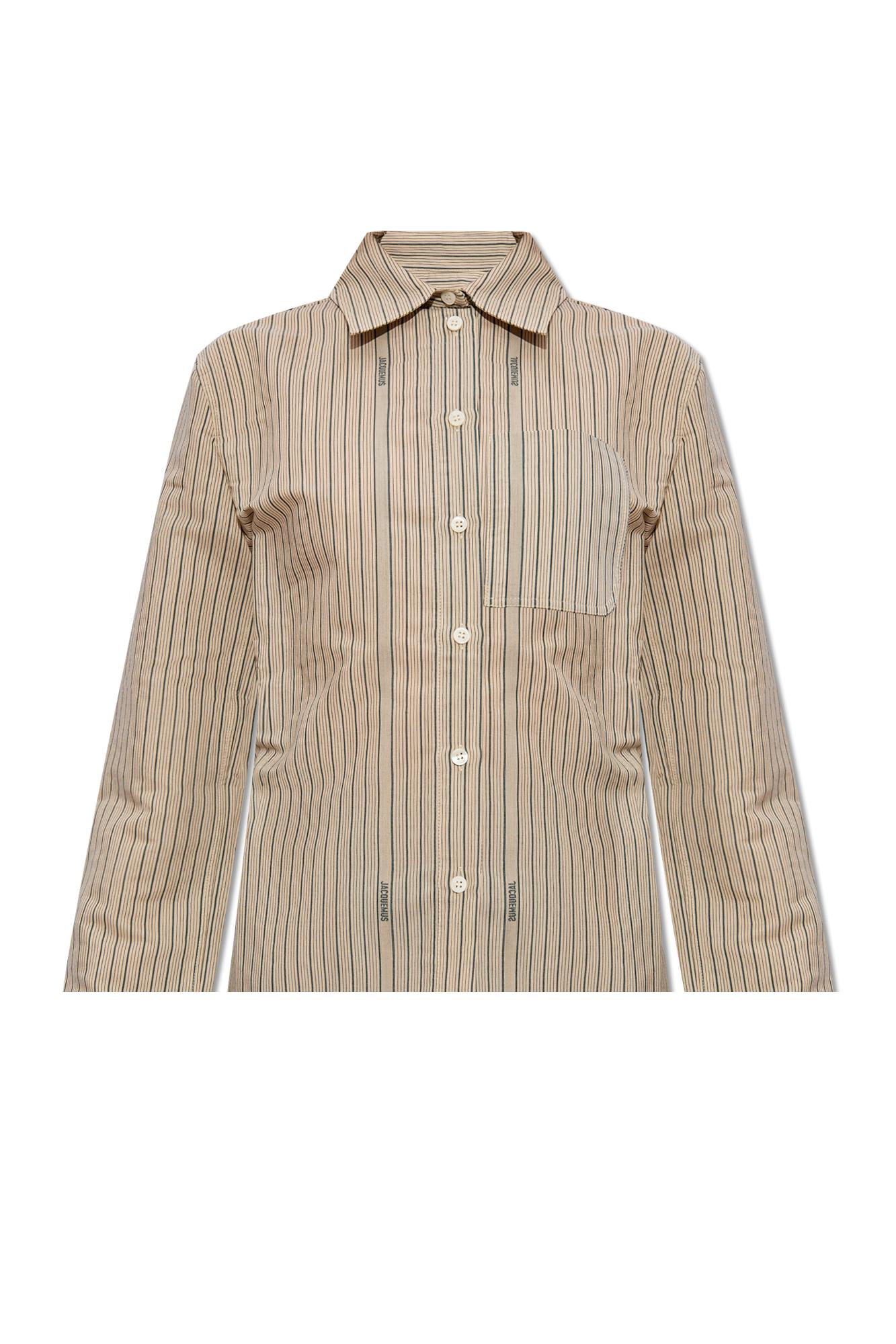 Jacquemus Cotton Shirt With Opening In Green