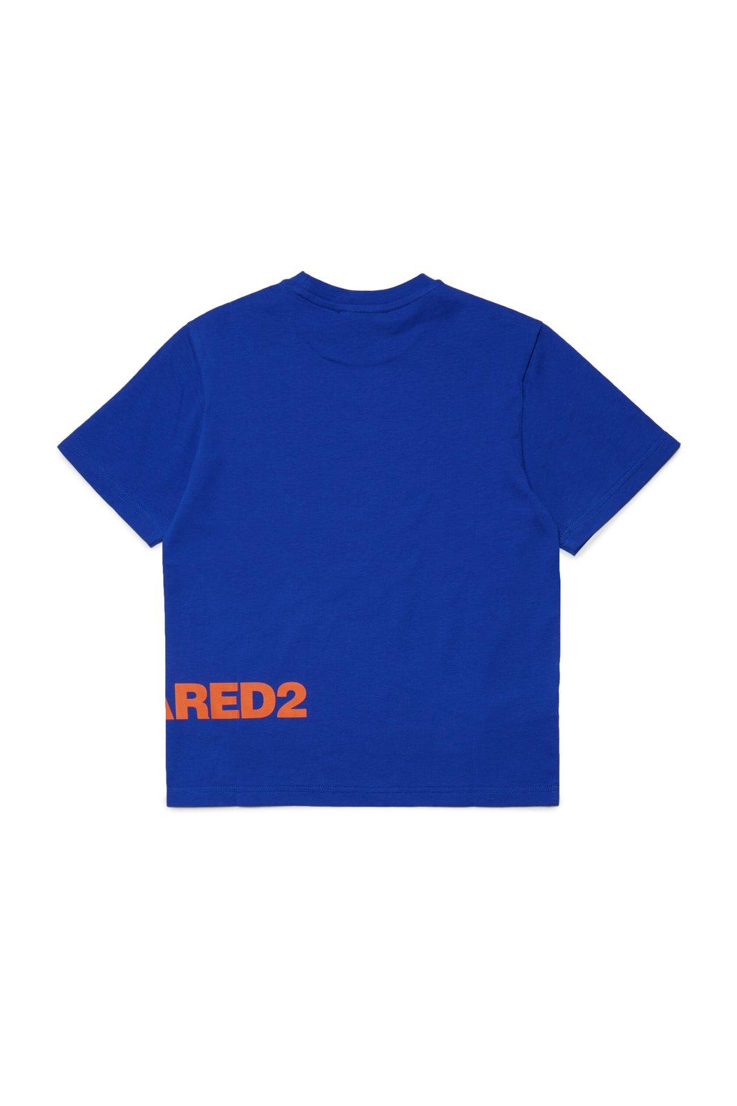 Shop Dsquared2 Logo-printed Crewneck T-shirt In Deep Ultramarine