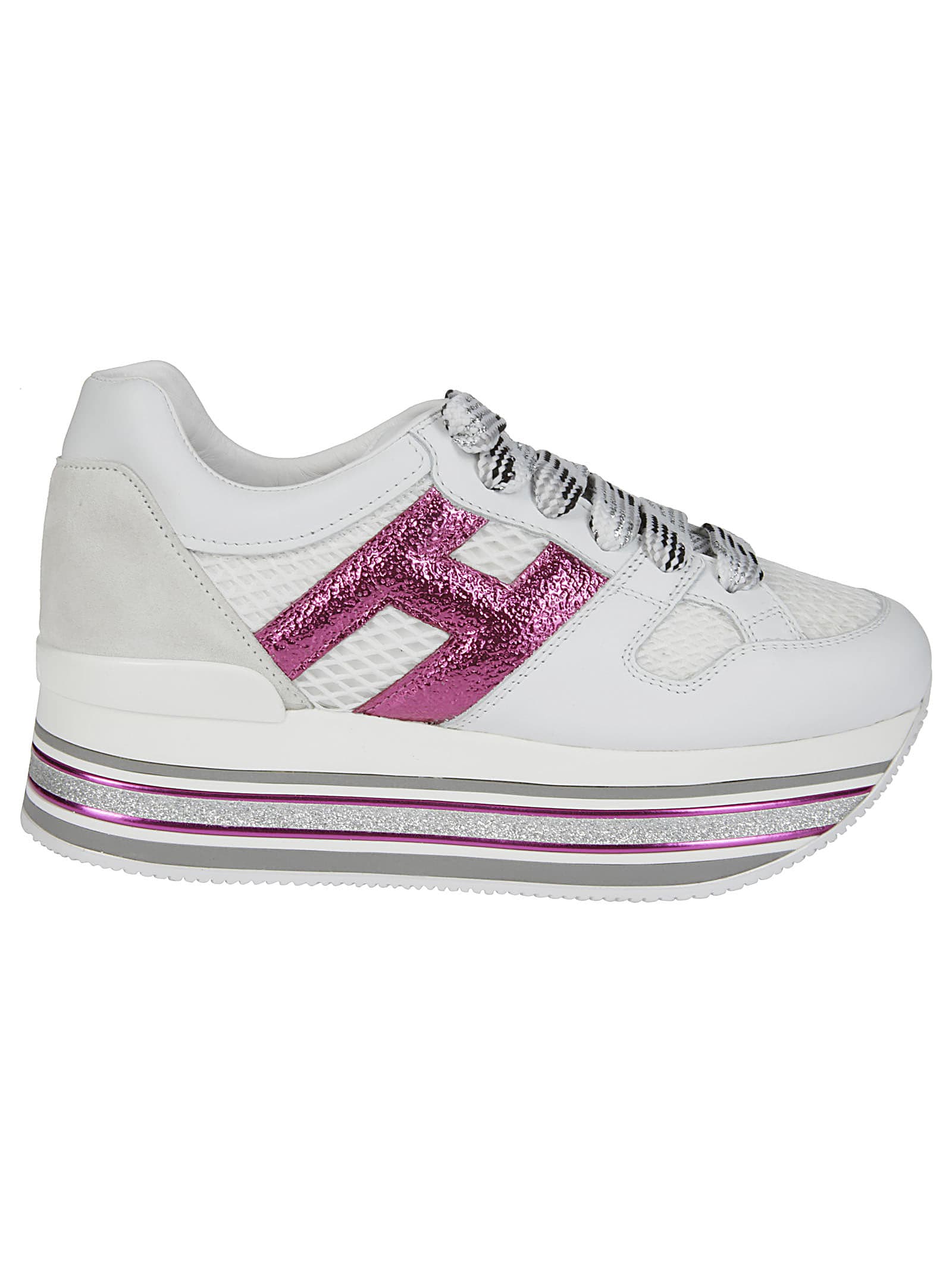 HOGAN WHITE LEATHER H516 SNEAKERS,11238576