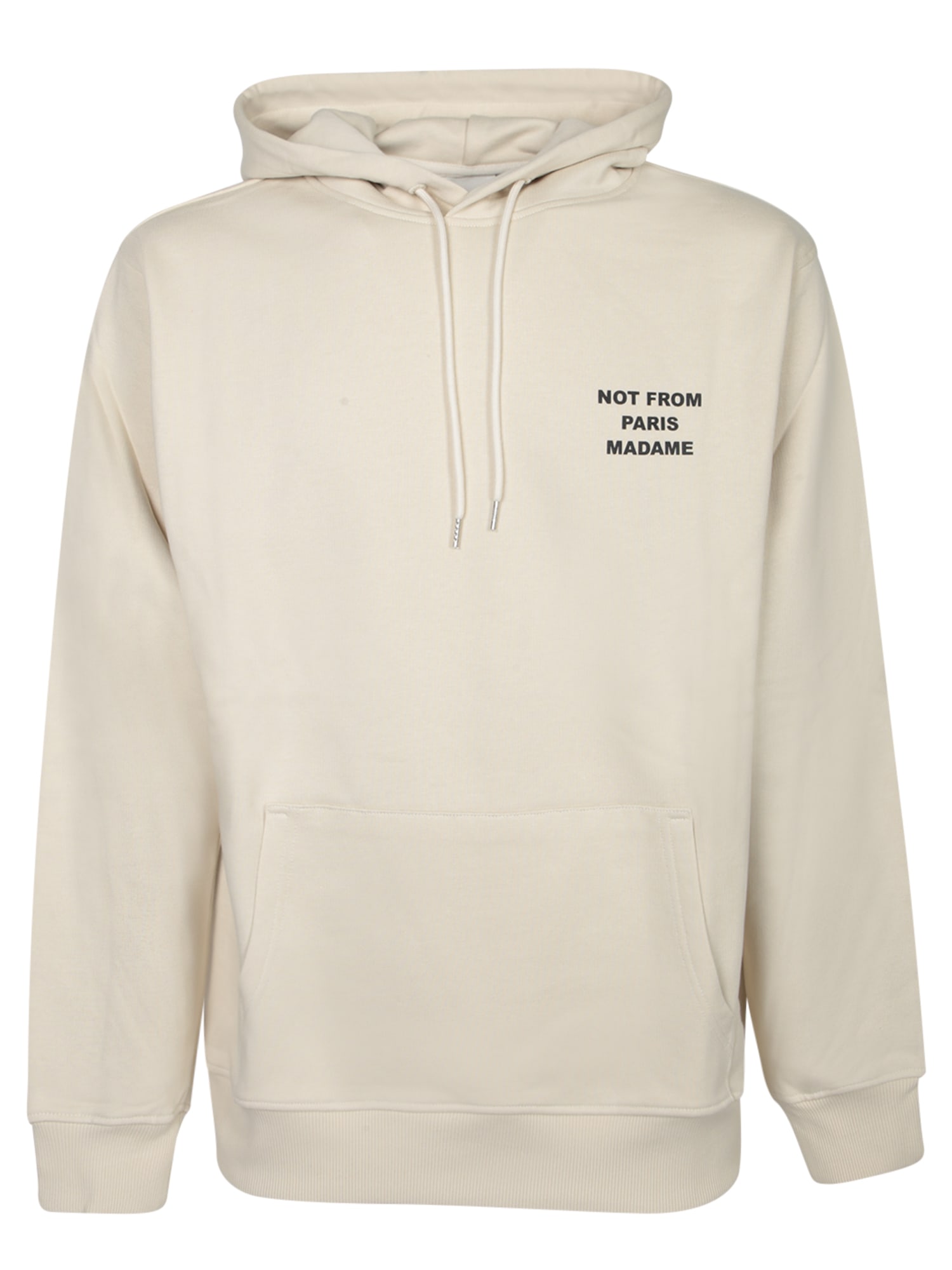 Cream Hoodie With Slogan