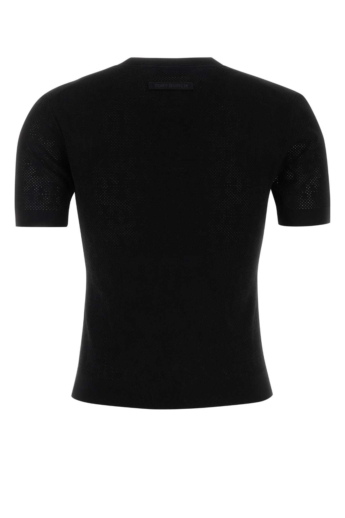 Tory Burch Black Viscose Blend Sweater In Black