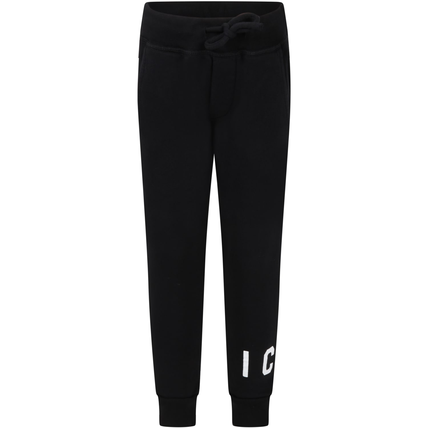 Dsquared2 Black Sweatpant For Kids With Logo