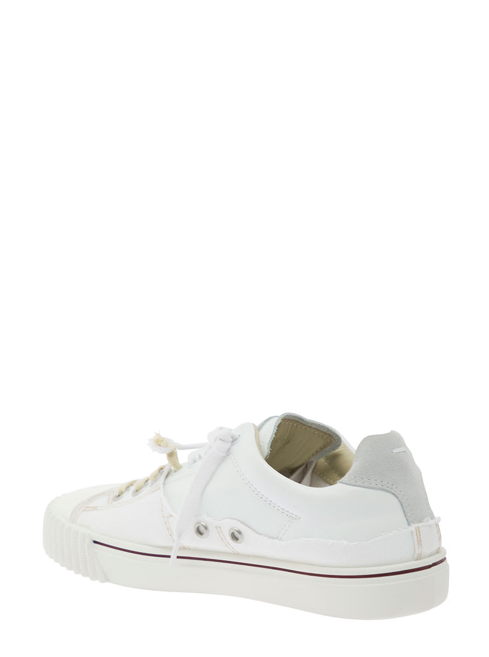Shop Maison Margiela White New Evolution Lace-up Sneakers In Leather Woman