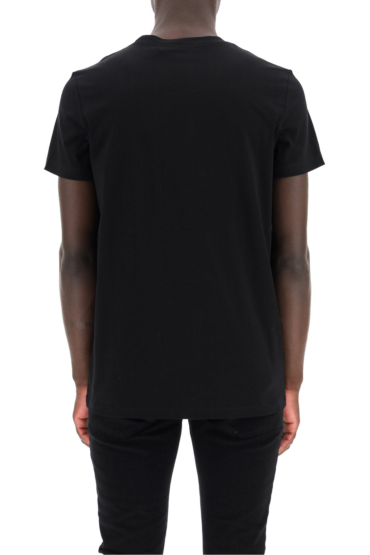 Shop Balmain Logo T-shirt In Black