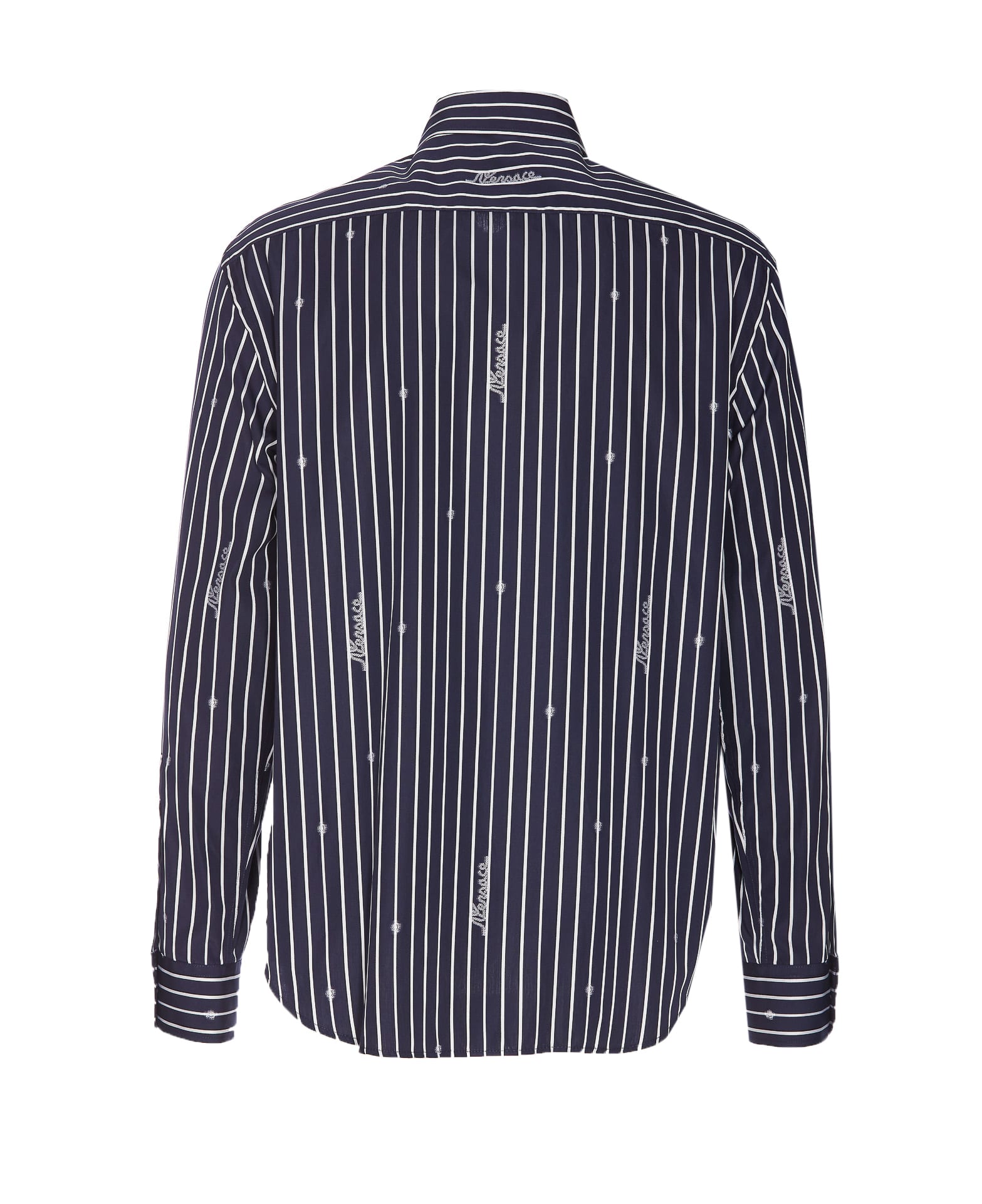 Shop Versace Nautical Stripe Shirt In Blue