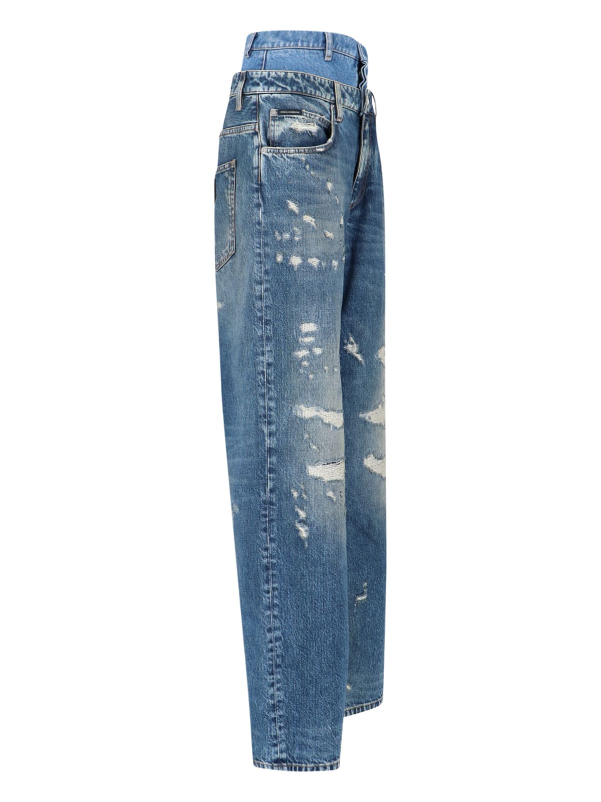 Dolce & Gabbana Wide-leg Jeans With 5 Pockets In Blue