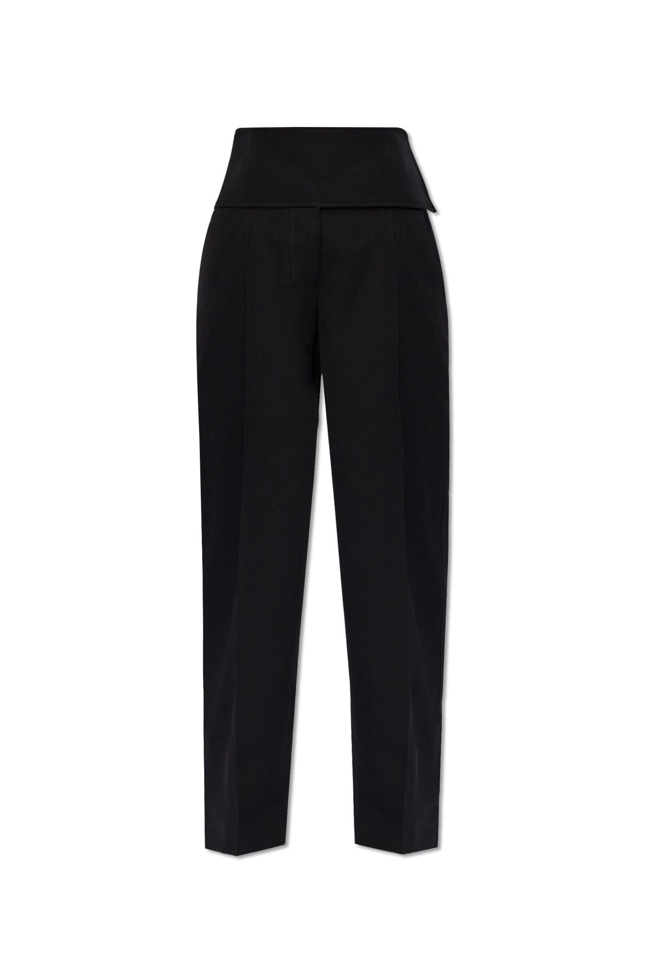 Shop Jil Sander Wool Trousers In Black