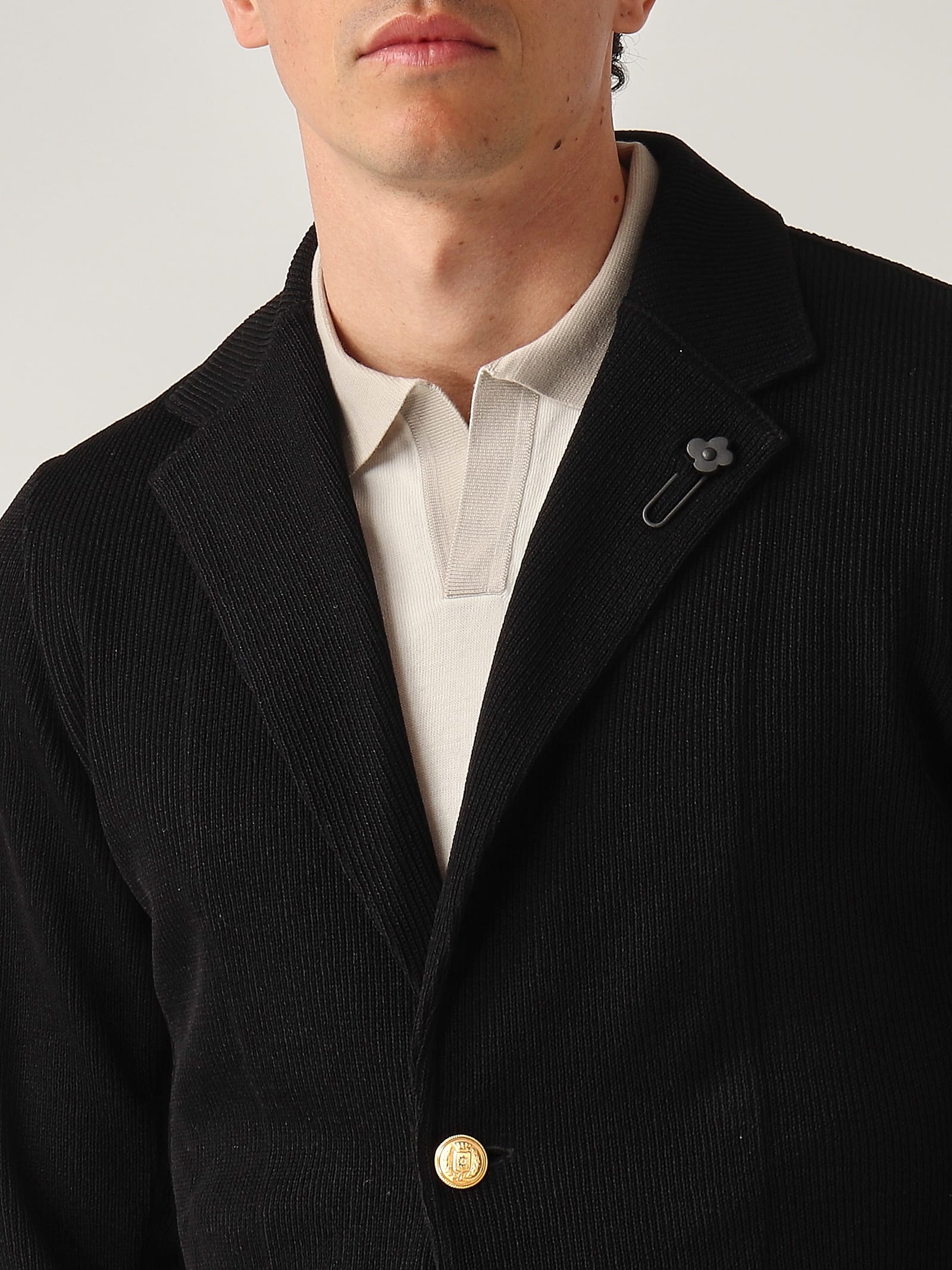 Lardini Giacca Maglia Jacket In Black