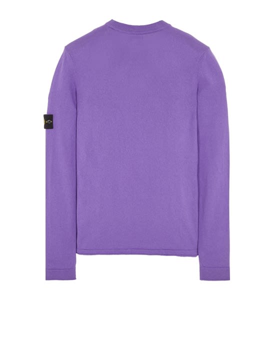 Stone Island Mens Lavender Logo-badge Crewneck Cotton-knit Jumper
