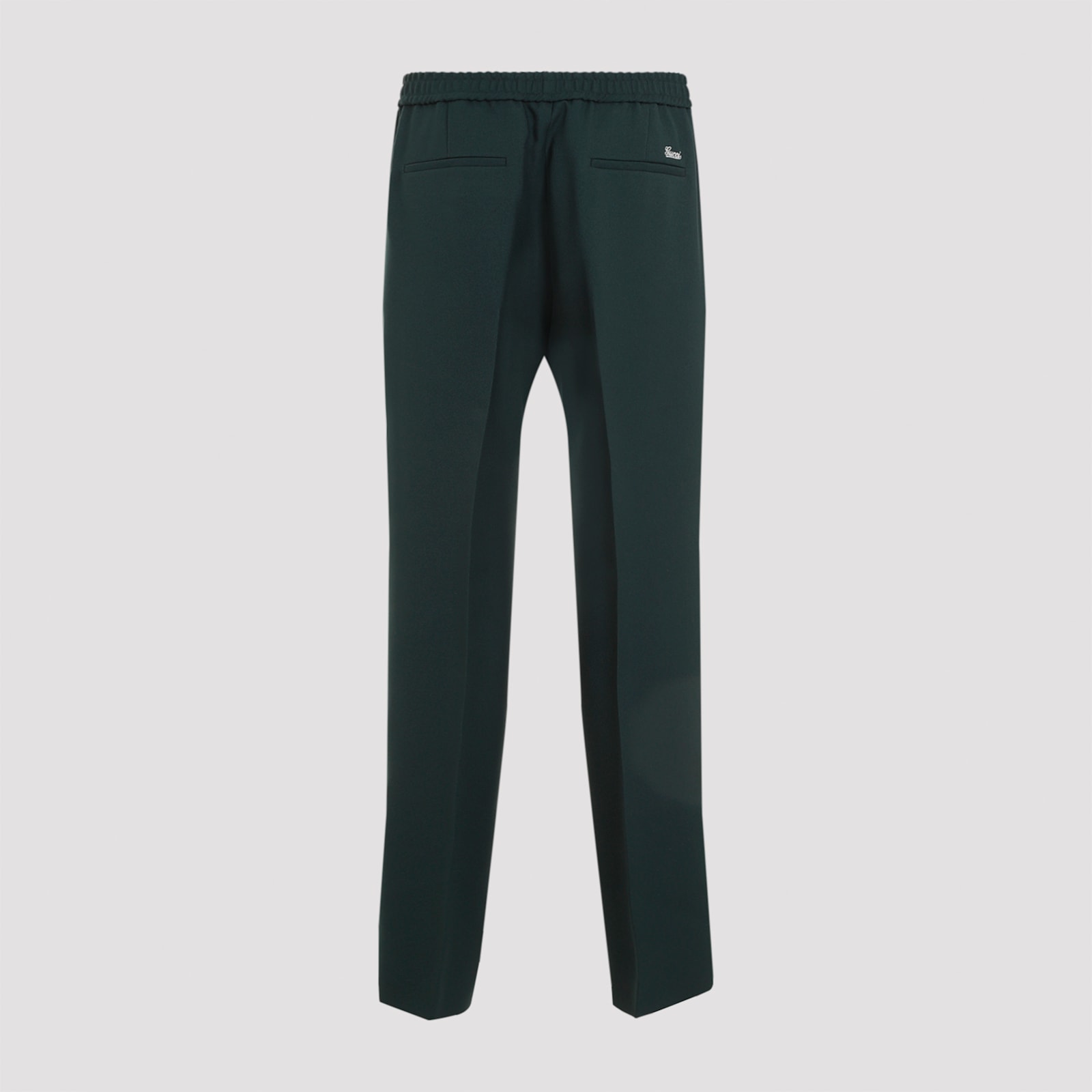 Shop Gucci Fo Drawstring Pants In Deep Bottle Green Mi