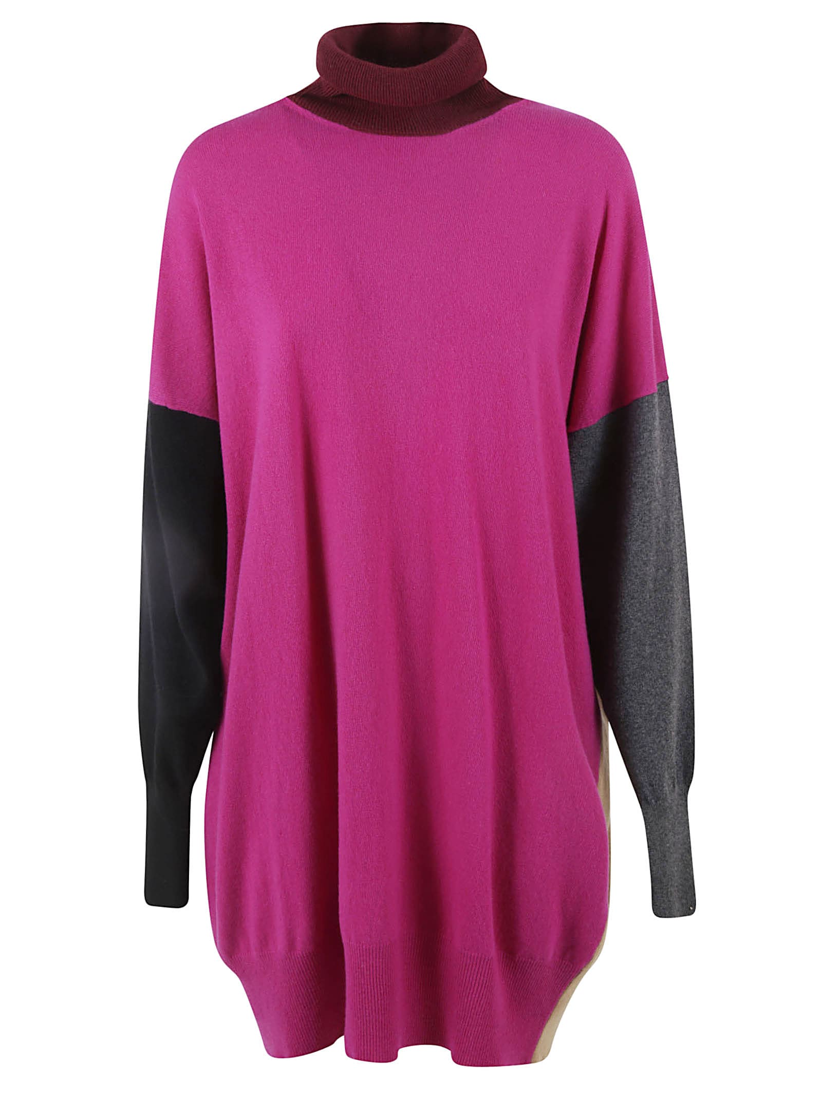Marni Colourblock Turtleneck Ribbed Sweater