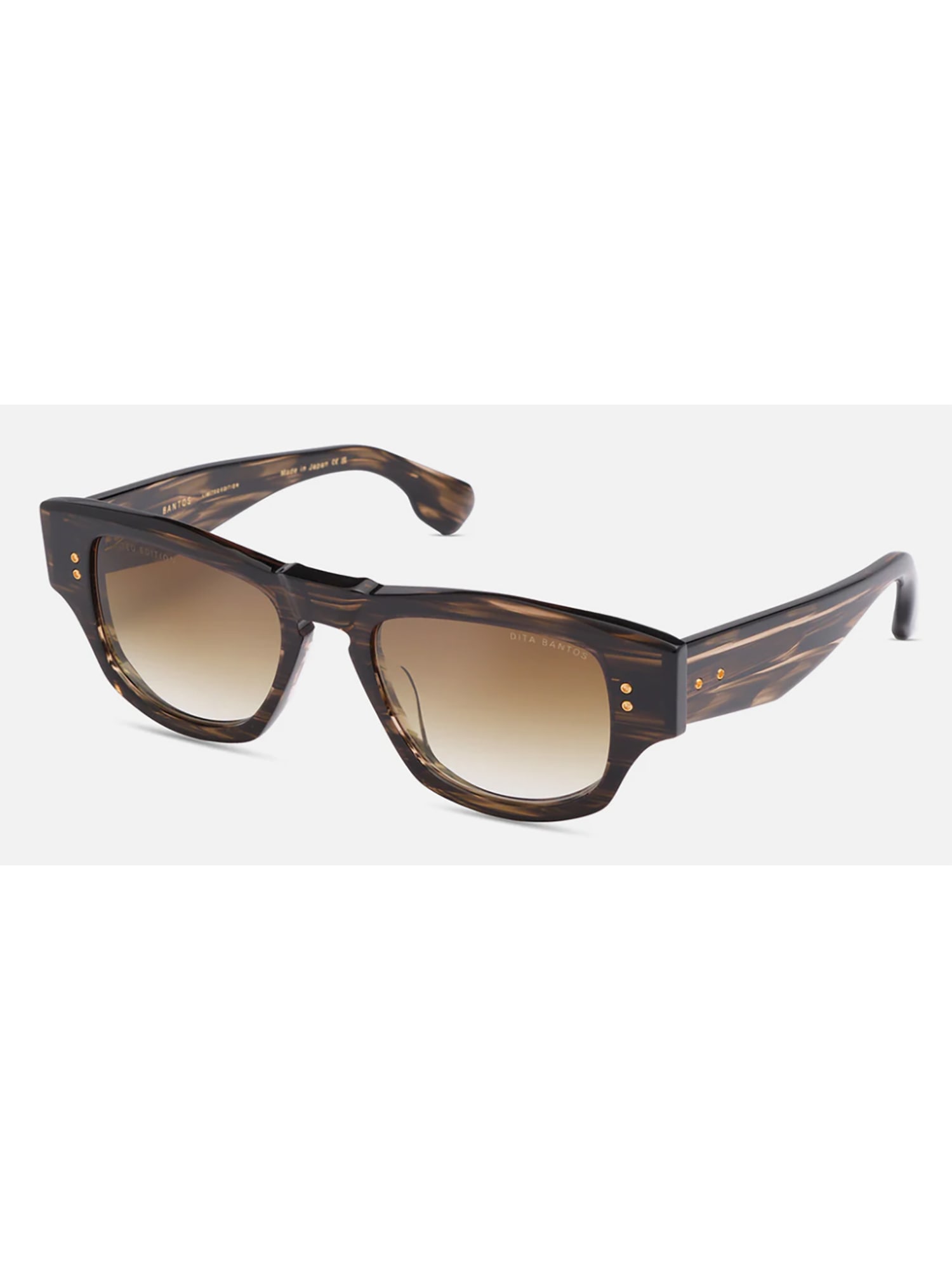 Shop Dita Dts723/a/02 Bantos Sunglasses In Burnt Timber W/brown