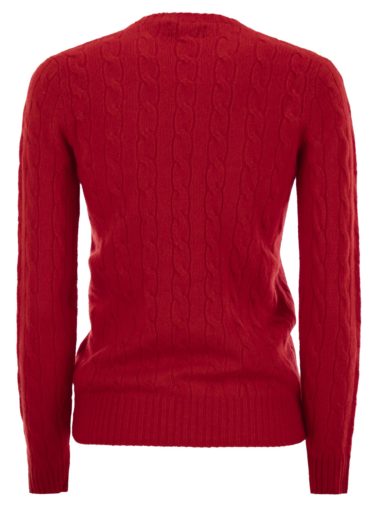 Shop Polo Ralph Lauren Wool And Cashmere Cable-knit Sweater In Red