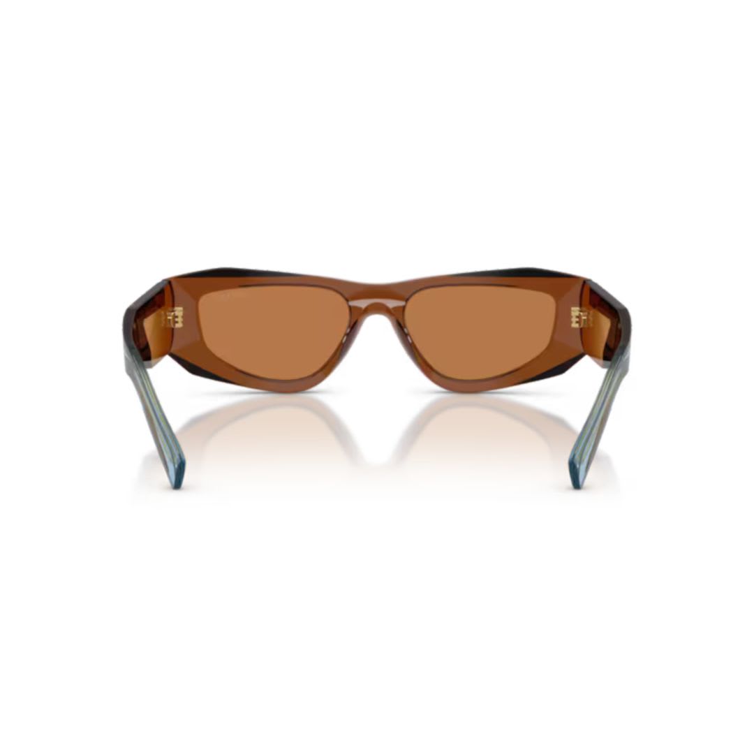Prada 0pr B19s Translucent Brown Angular Sunglasses In Brown