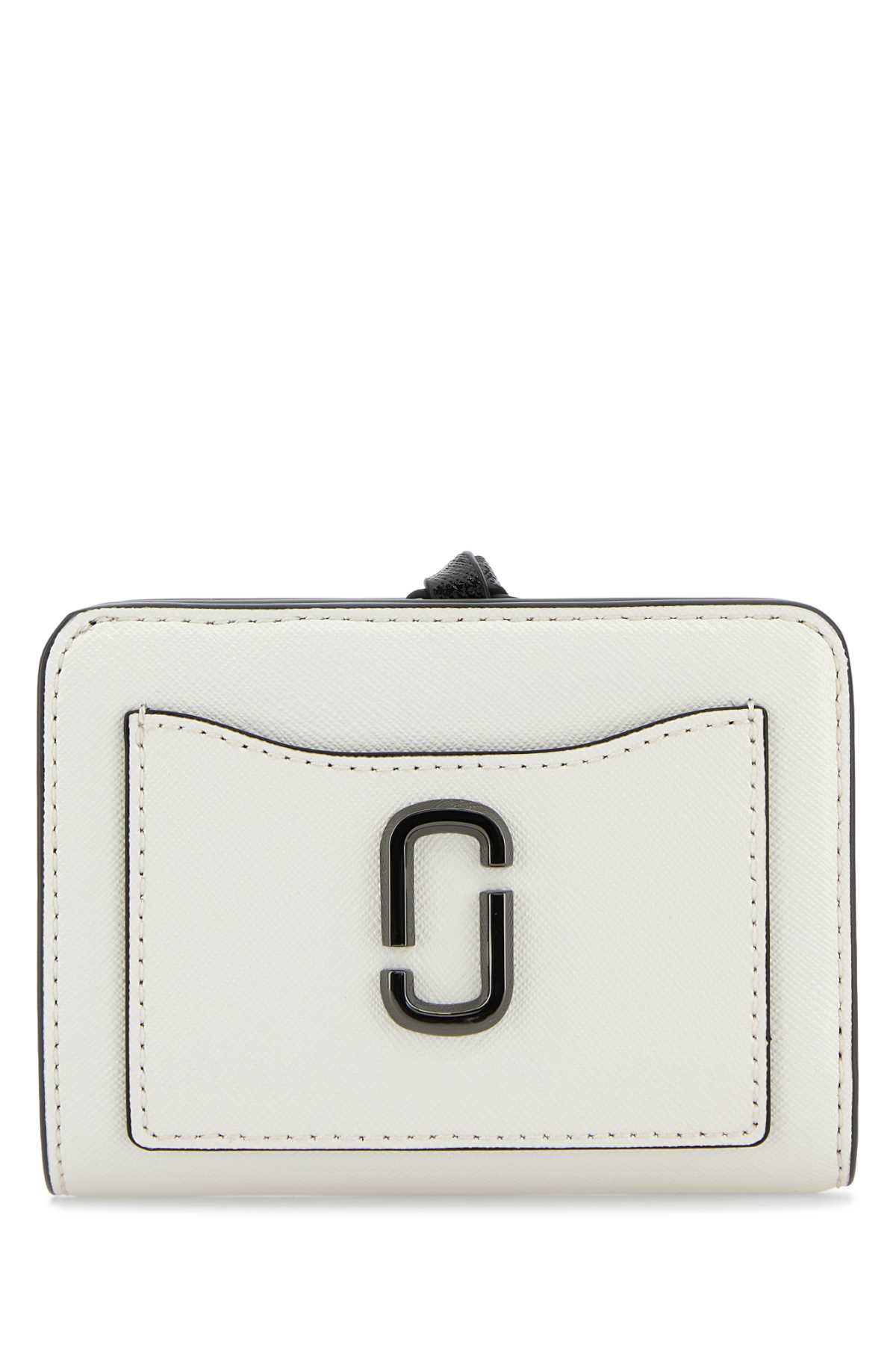 Marc Jacobs White Leather Mini Utility Snapshot Wallet In Multi