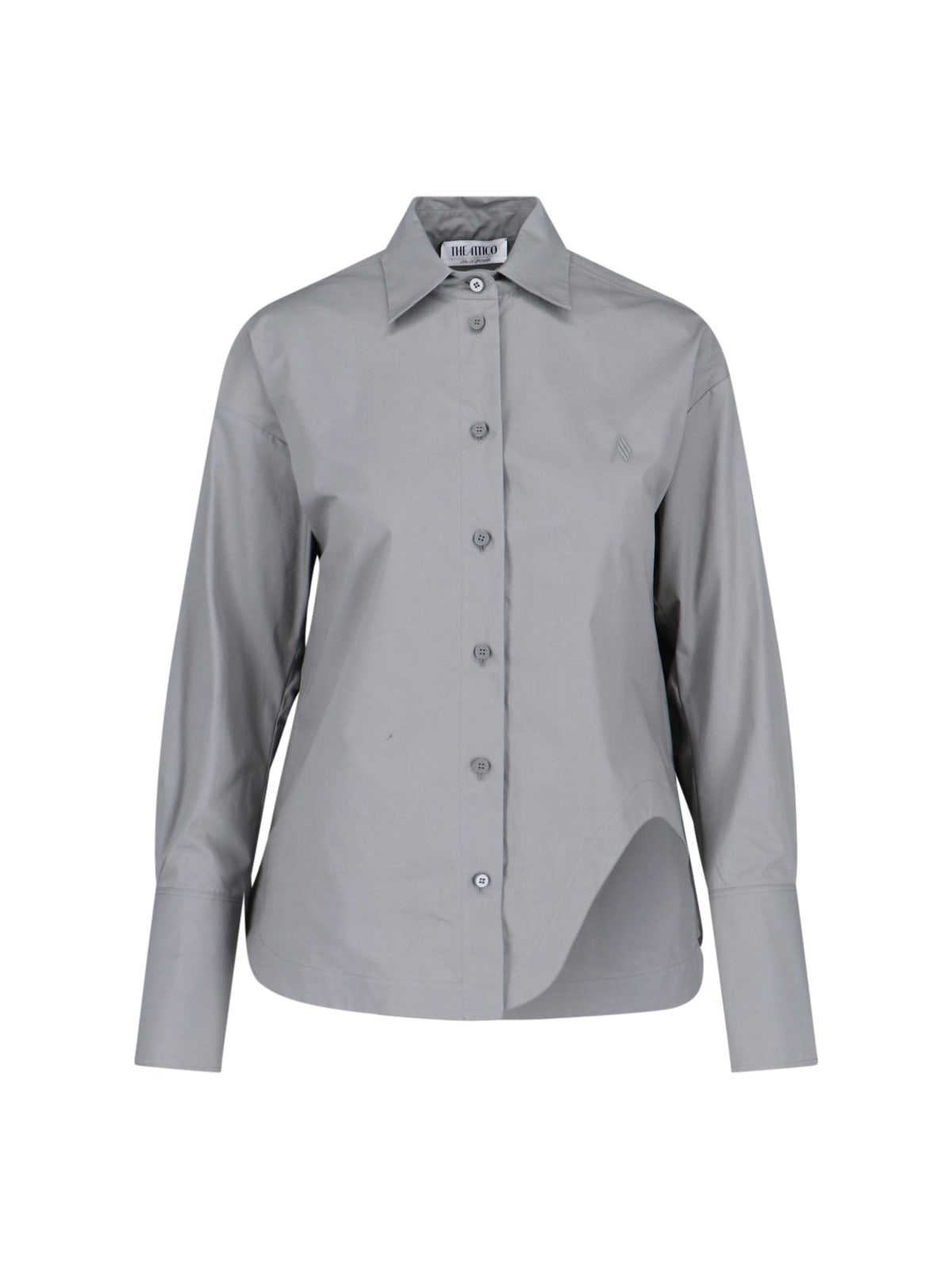 Shop Attico Eliza Slit Shirt In Gray