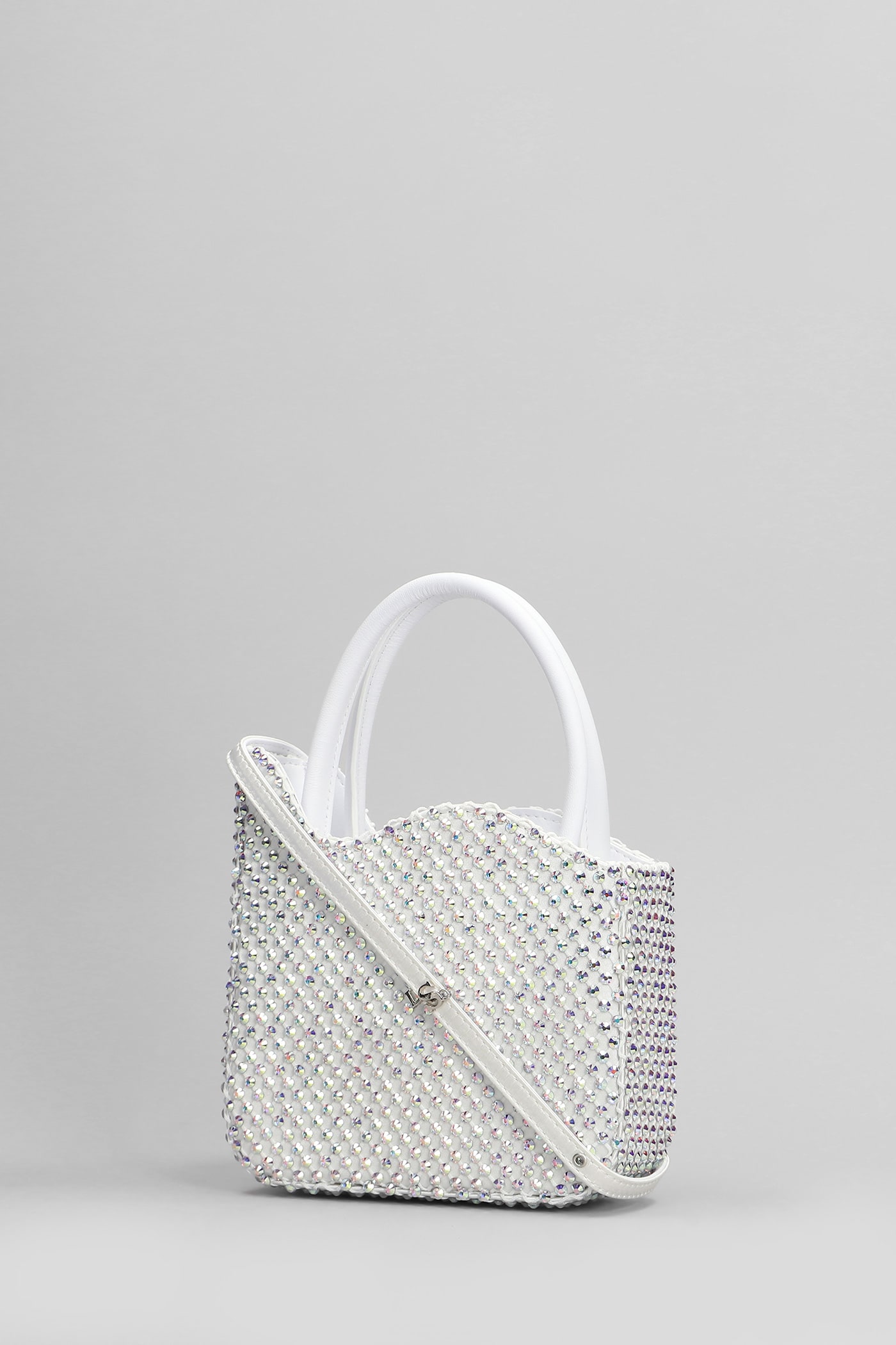 Le Silla Gilda Shoulder Bag In White Satin In White